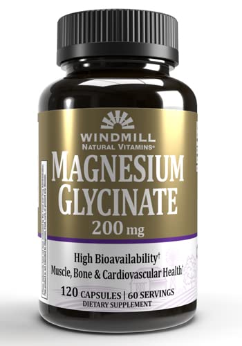Suplemento Windmill Natural Vitamins, Glicinato De Magnesio, 200 Mg - Venta Internacional.