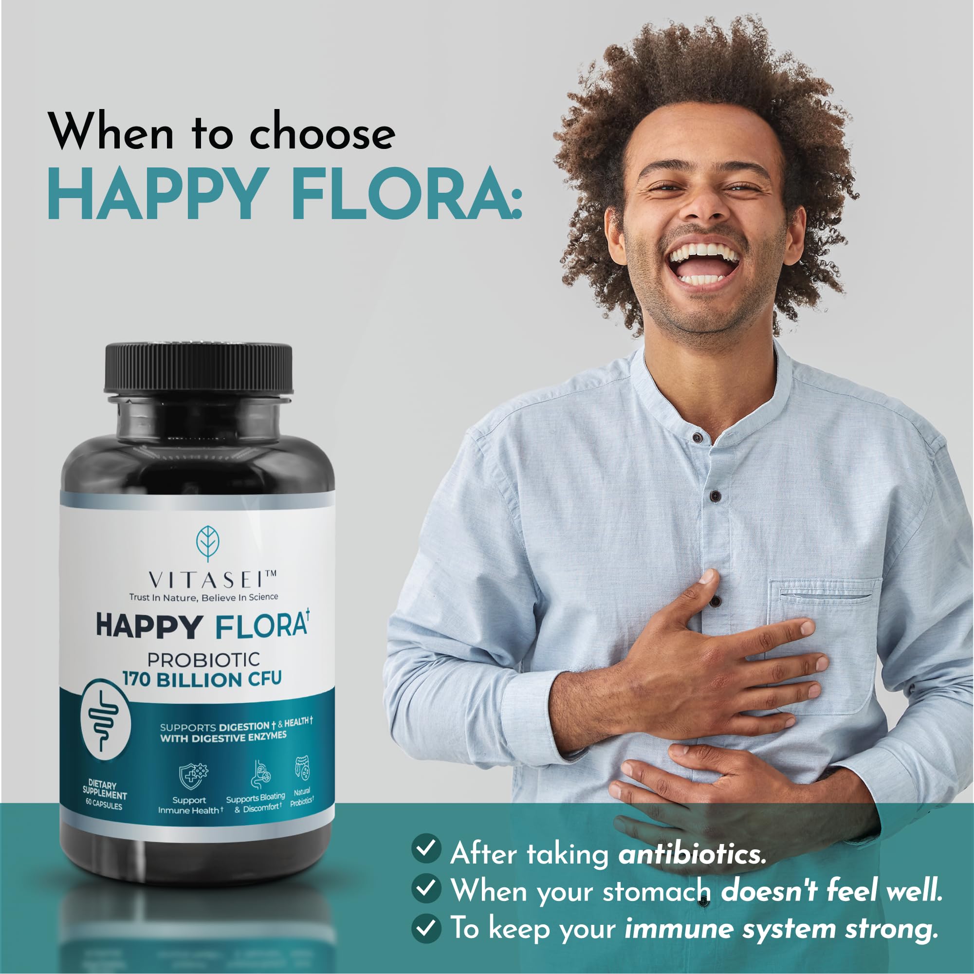 Foto 5 | Suplemento Probiótico Vitasei Happy Flora 170 Mil Millones de UFC - Venta Internacional
