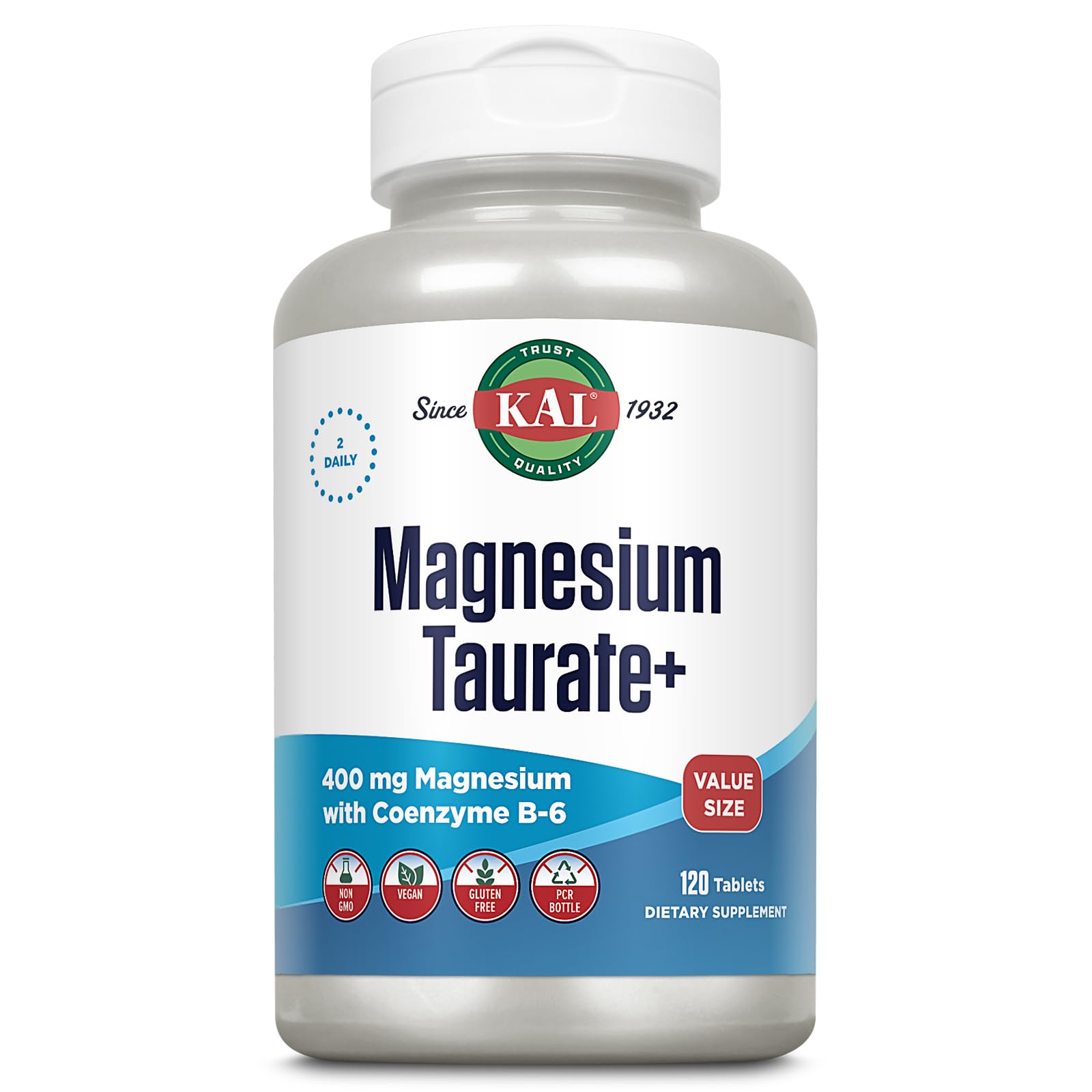 Foto 2 pulgar | Suplemento Kal De Taurato De Magnesio 400 Mg Con Vitamina B6 120 Tabletas - Venta Internacional.