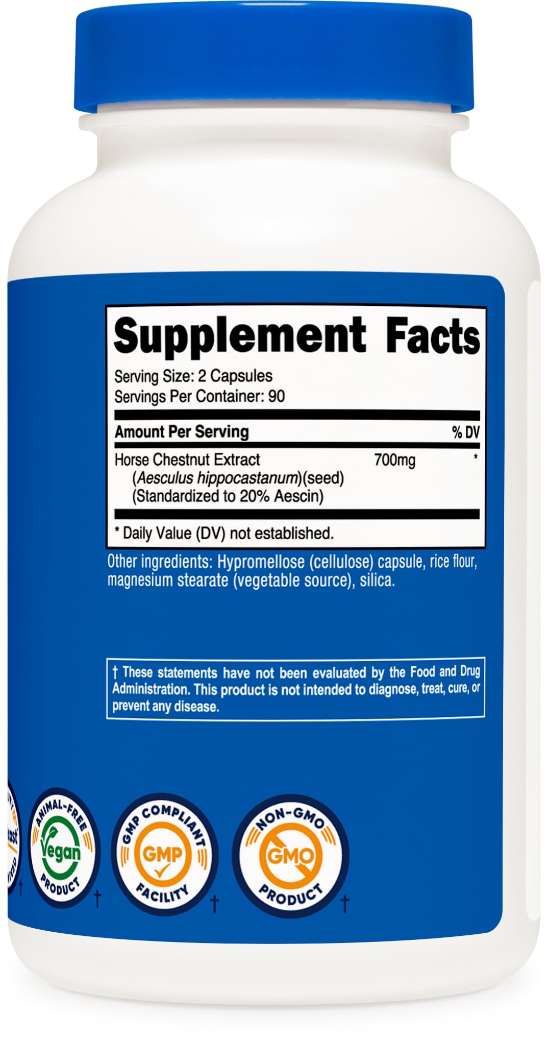 Foto 6 pulgar | Suplemento Nutricost De Extracto De Castaño De Indias 700 Mg 180 Cápsulas - Venta Internacional.