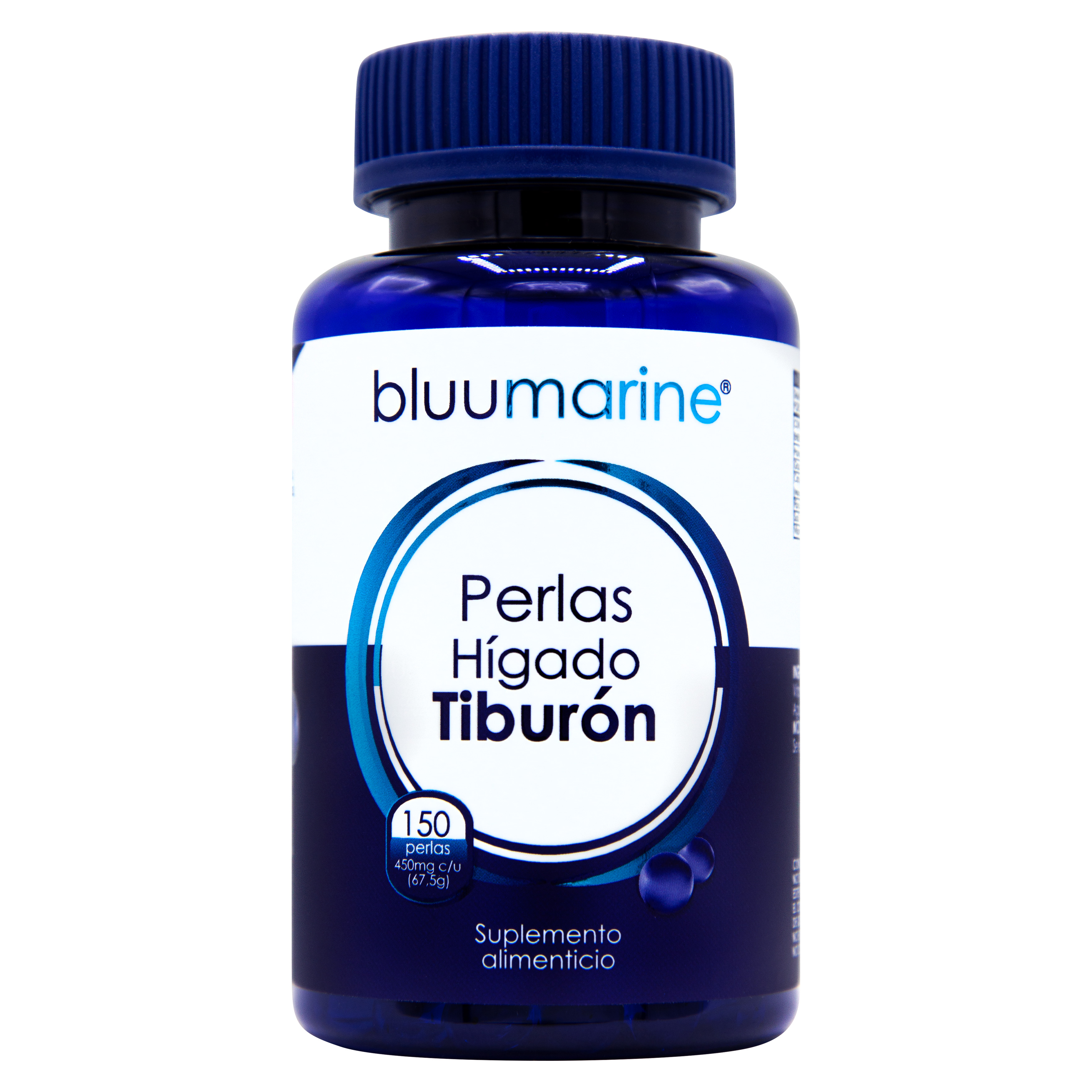 Bluumarine Perlas Hígado De Tiburón Suplemento Alimenticio Con Omega-3, Vitamina A Y D 150 Perlas Para Sistema Inm