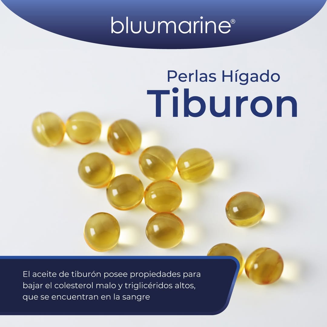 Foto 6 pulgar | Bluumarine Perlas Hígado De Tiburón Suplemento Alimenticio Con Omega-3, Vitamina A Y D 150 Perlas Para Sistema Inm