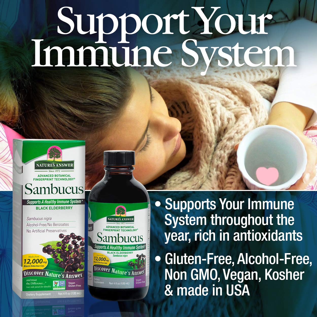 Foto 4 | Suplemento Nature's Answer Sambucus Original 120 ml Sin Alcohol - Venta Internacional