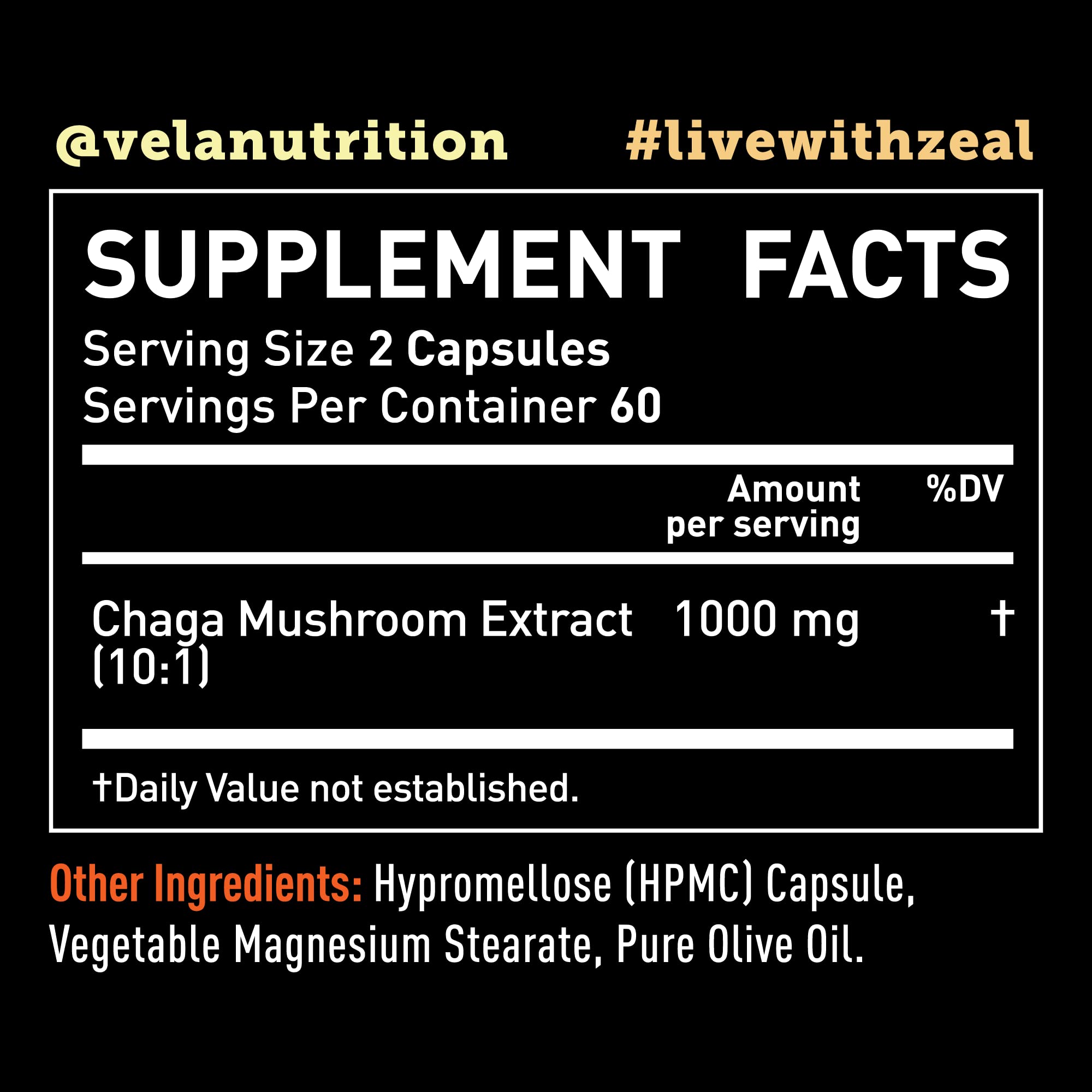 Foto 4 pulgar | Suplemento Véla Chaga Cápsula de Hongos 1500 mg 120 Cápsulas - Venta Internacional