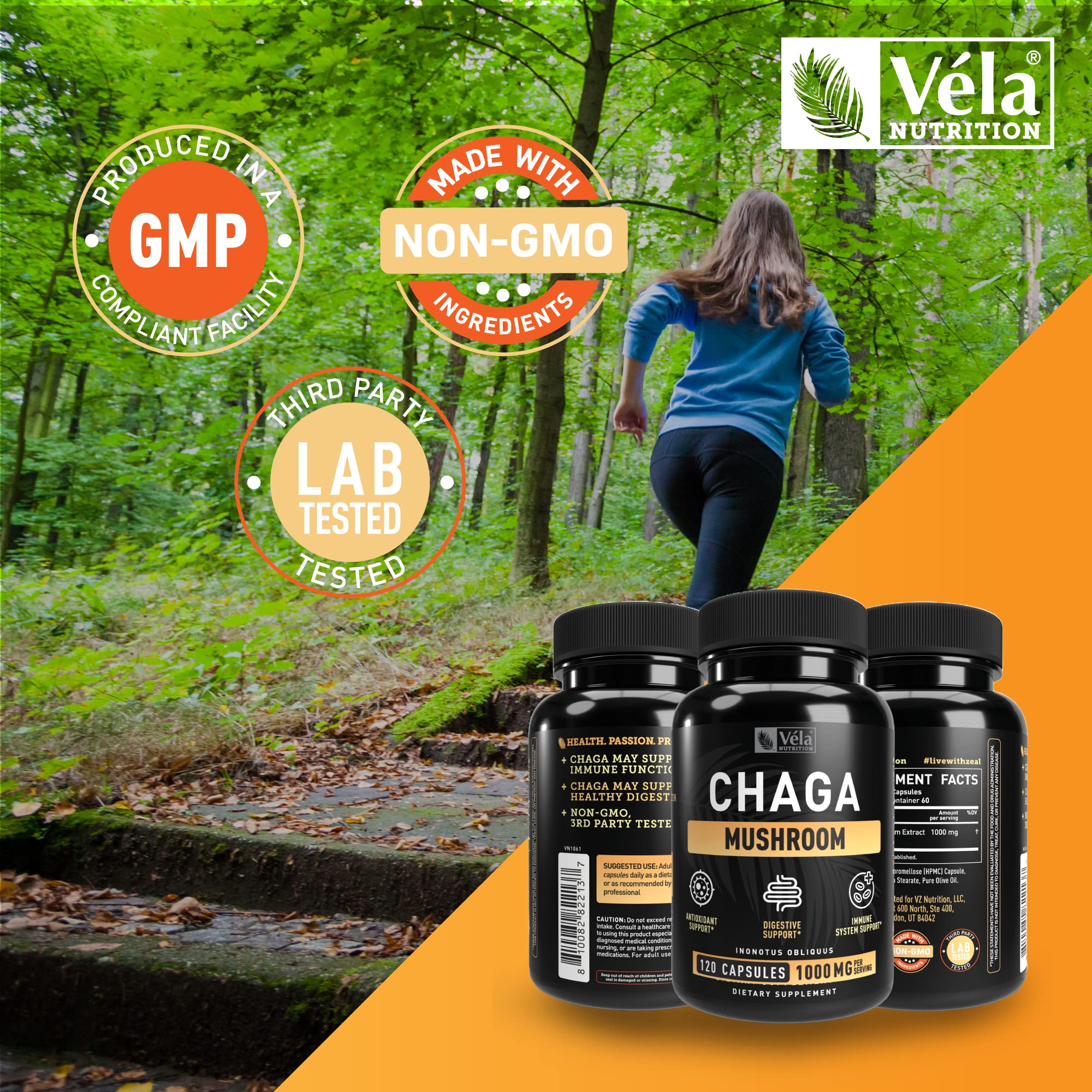 Foto 6 pulgar | Suplemento Véla Chaga Cápsula de Hongos 1500 mg 120 Cápsulas - Venta Internacional