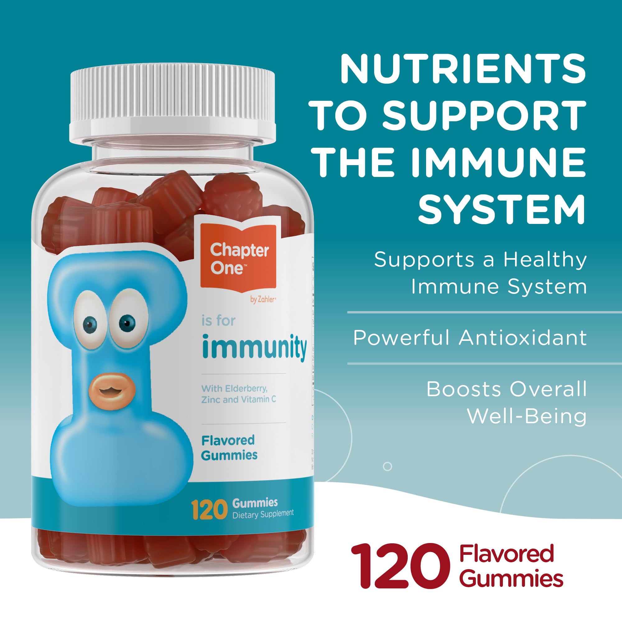 Foto 2 | Gummies Zahler Chapter One Refuerzan el Sistema Inmunitario para Niños y Adultos 120 - Venta Internacional