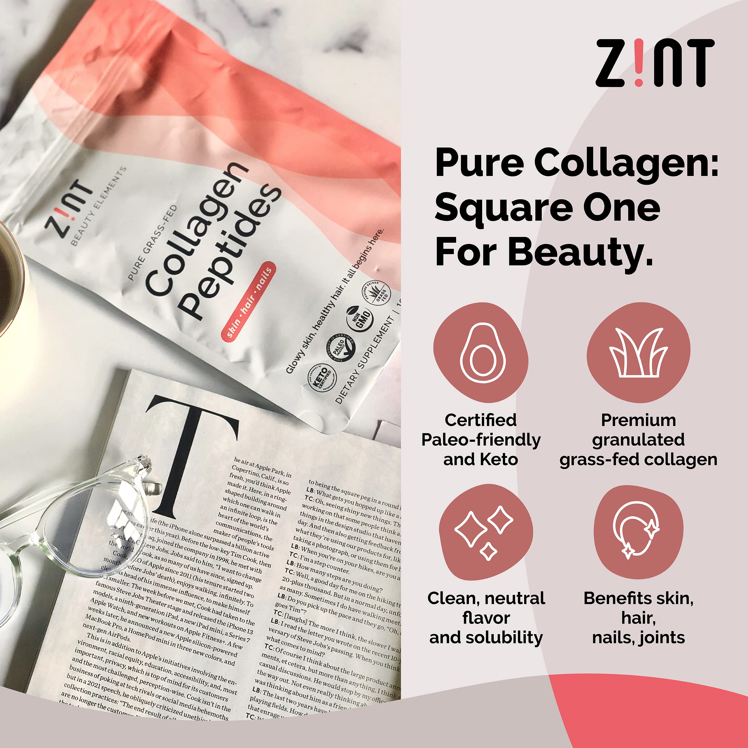 Foto 3 | Péptidos De Colágeno En Polvo Zint Paleo Keto 283 g- Venta Internacional.