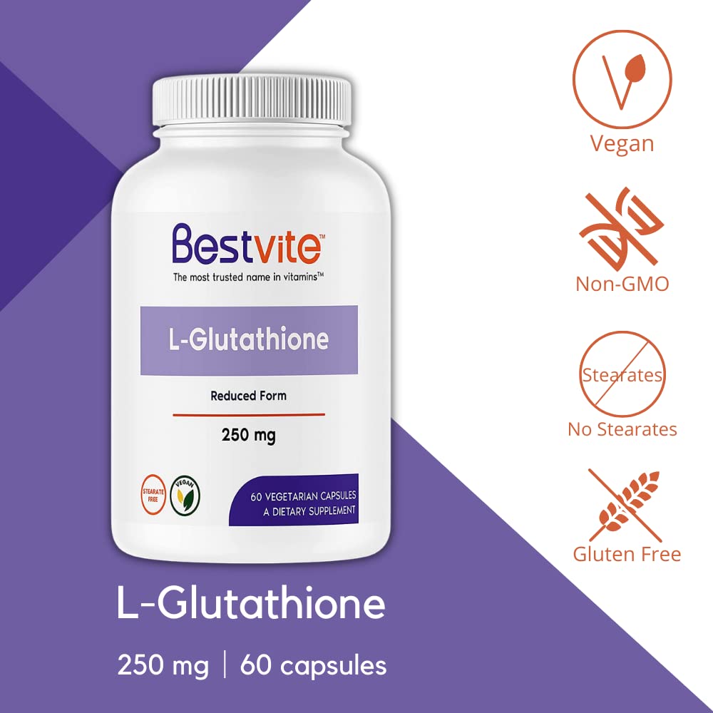 Foto 4 pulgar | Suplemento Bestvite L-glutatión 250 Mg 60 Cápsulas Veganas - Venta Internacional.