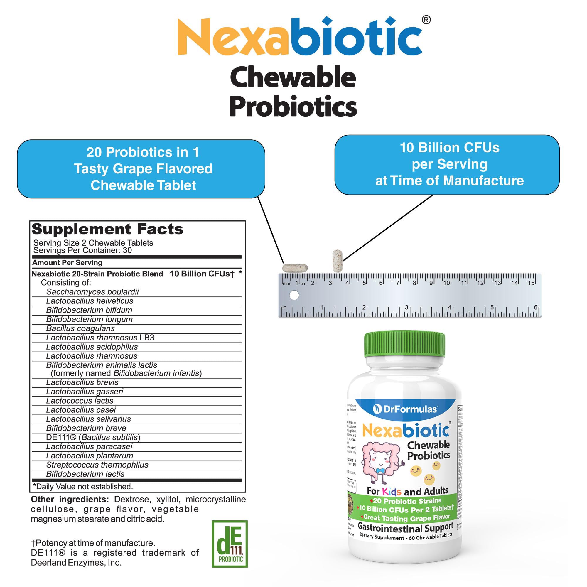 Foto 5 pulgar | Probióticos Masticables Drformulas Para Niños Y Adultos 60 Masticables - Venta Internacional.