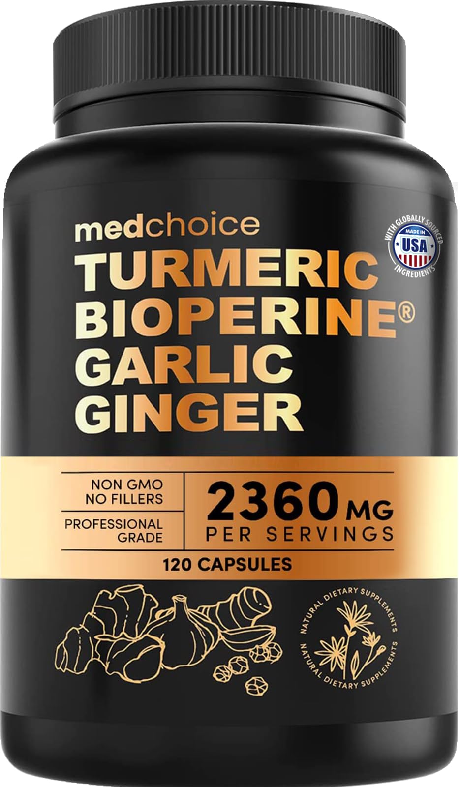 Foto 2 pulgar | Suplementos Medchoice, Cúrcuma Y Ajo, 2360 Mg Con Bioperine, 120 Unidades - Venta Internacional.