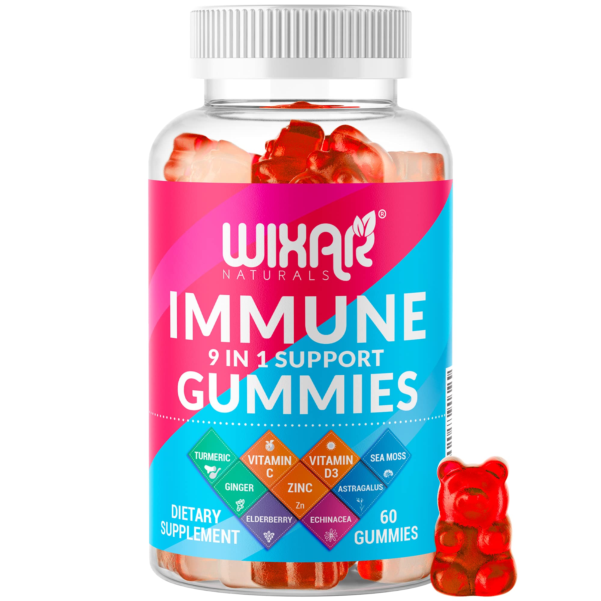Foto 2 pulgar | Gomitas Wixar Naturals 9 en 1 con Saúco 60 Unidades - Venta Internacional
