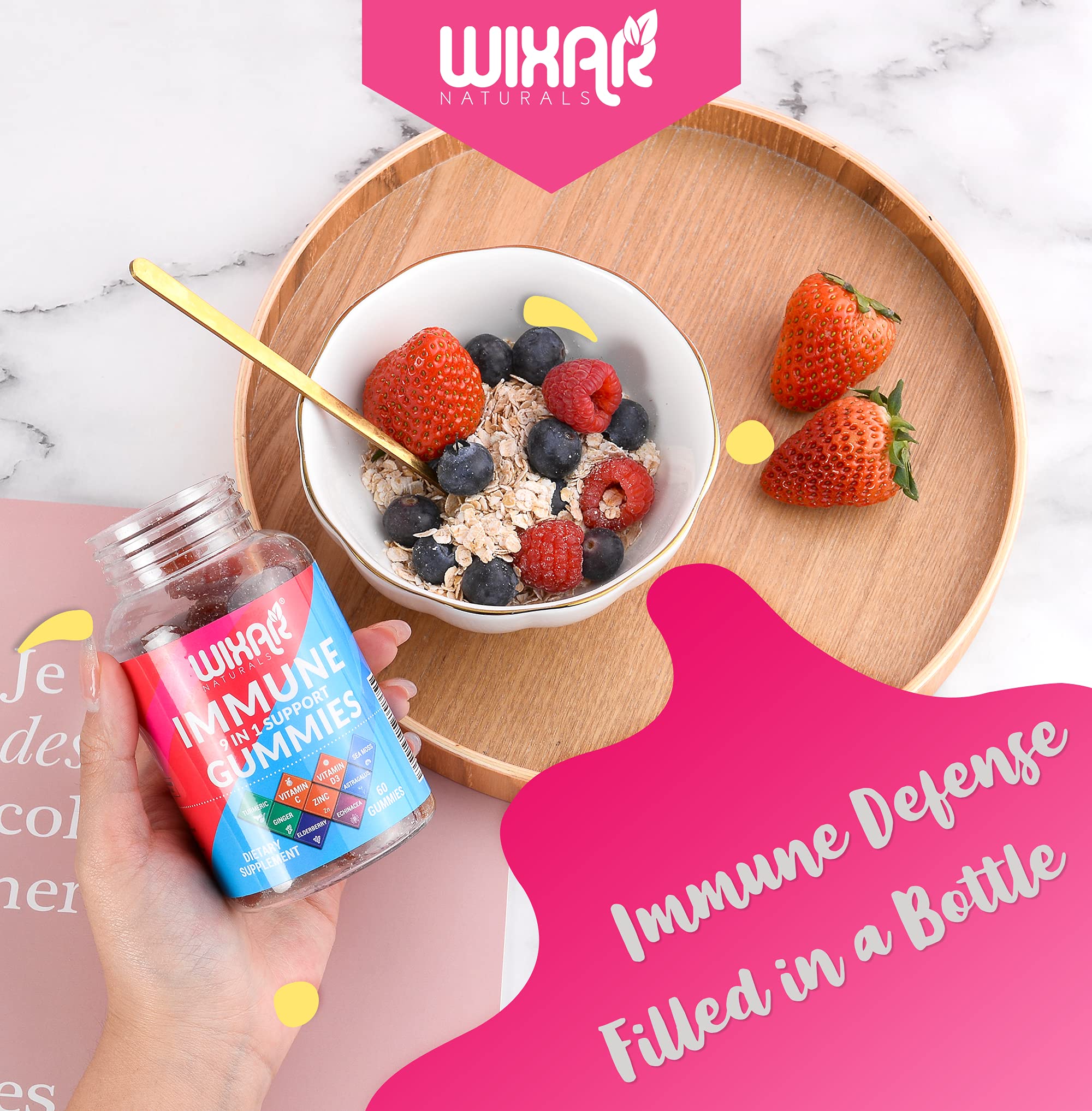 Foto 5 | Gomitas Wixar Naturals 9 en 1 con Saúco 60 Unidades - Venta Internacional
