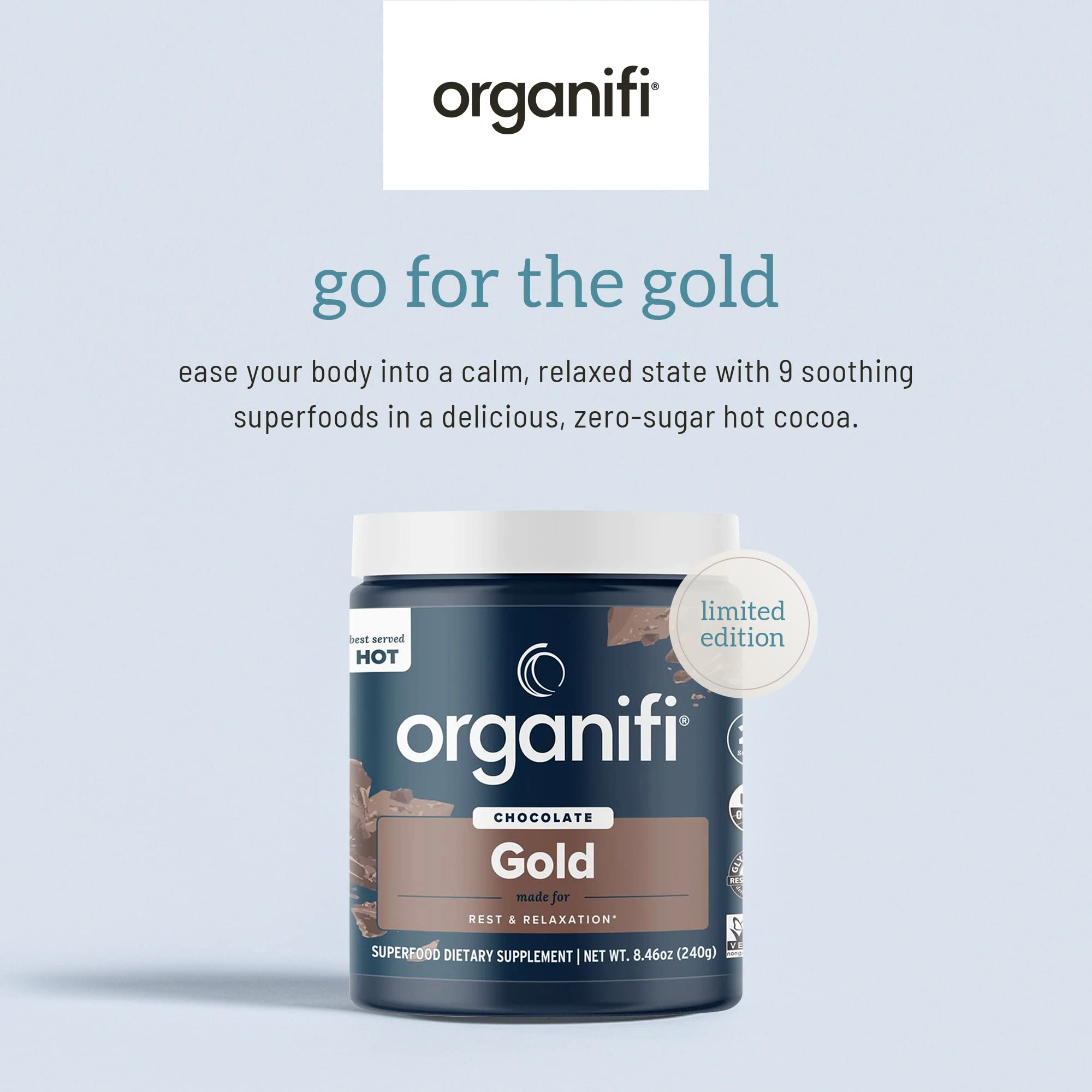 Foto 4 | Suplemento Organifi Gold Chocolate, Suministro Para 20 Días - Venta Internacional.