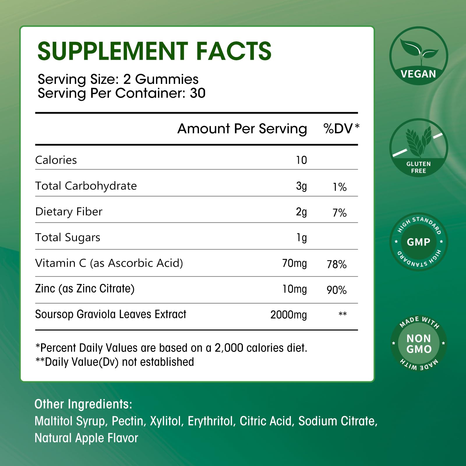Foto 2 | Gomitas Simplysupplements Guanábana Graviola 2000 Mg 60 Unidades - Venta Internacional.