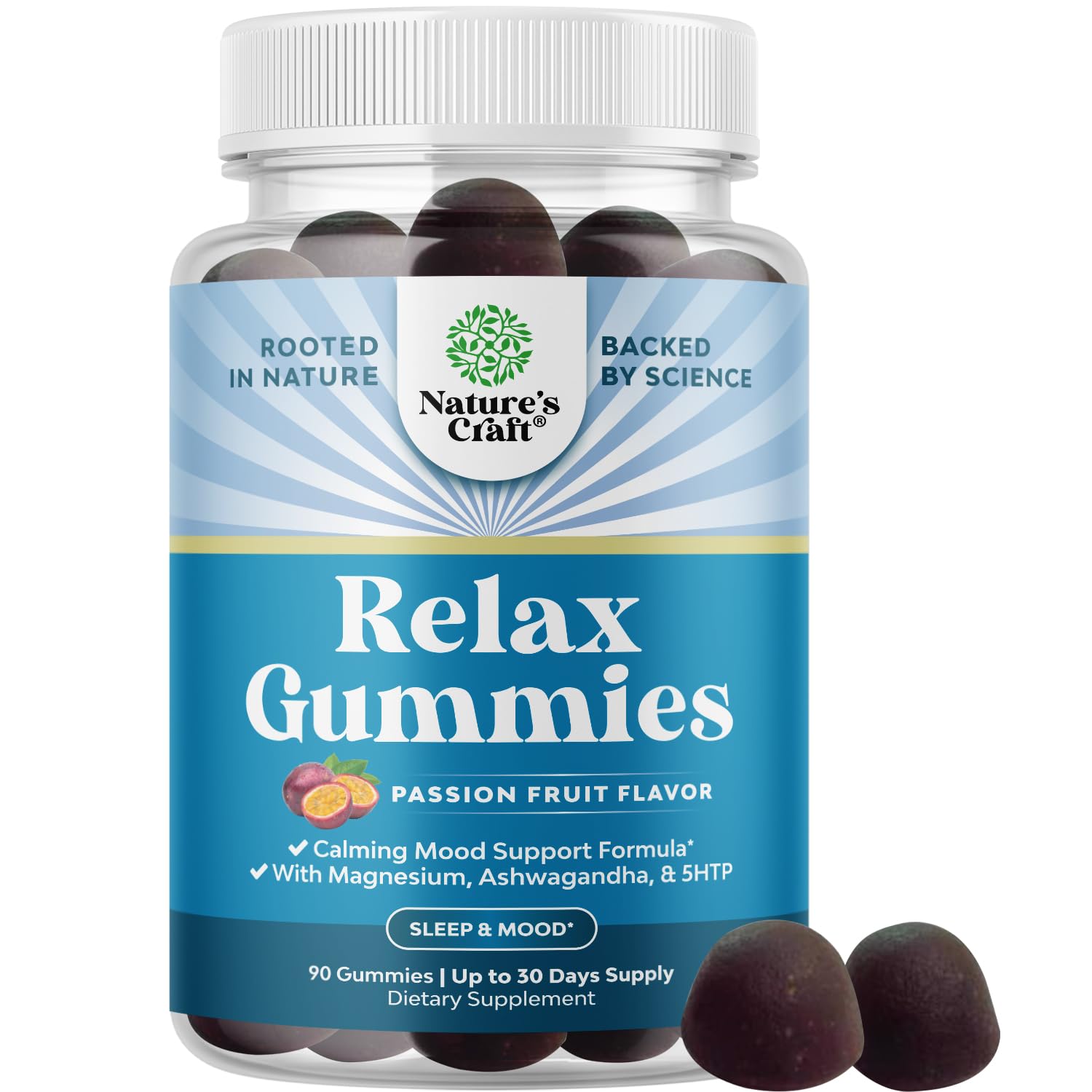 Foto 2 pulgar | Gominolas Calmantes Natures Craft Para Adultos Con Ashwagandha, 90 Unidades - Venta Internacional.