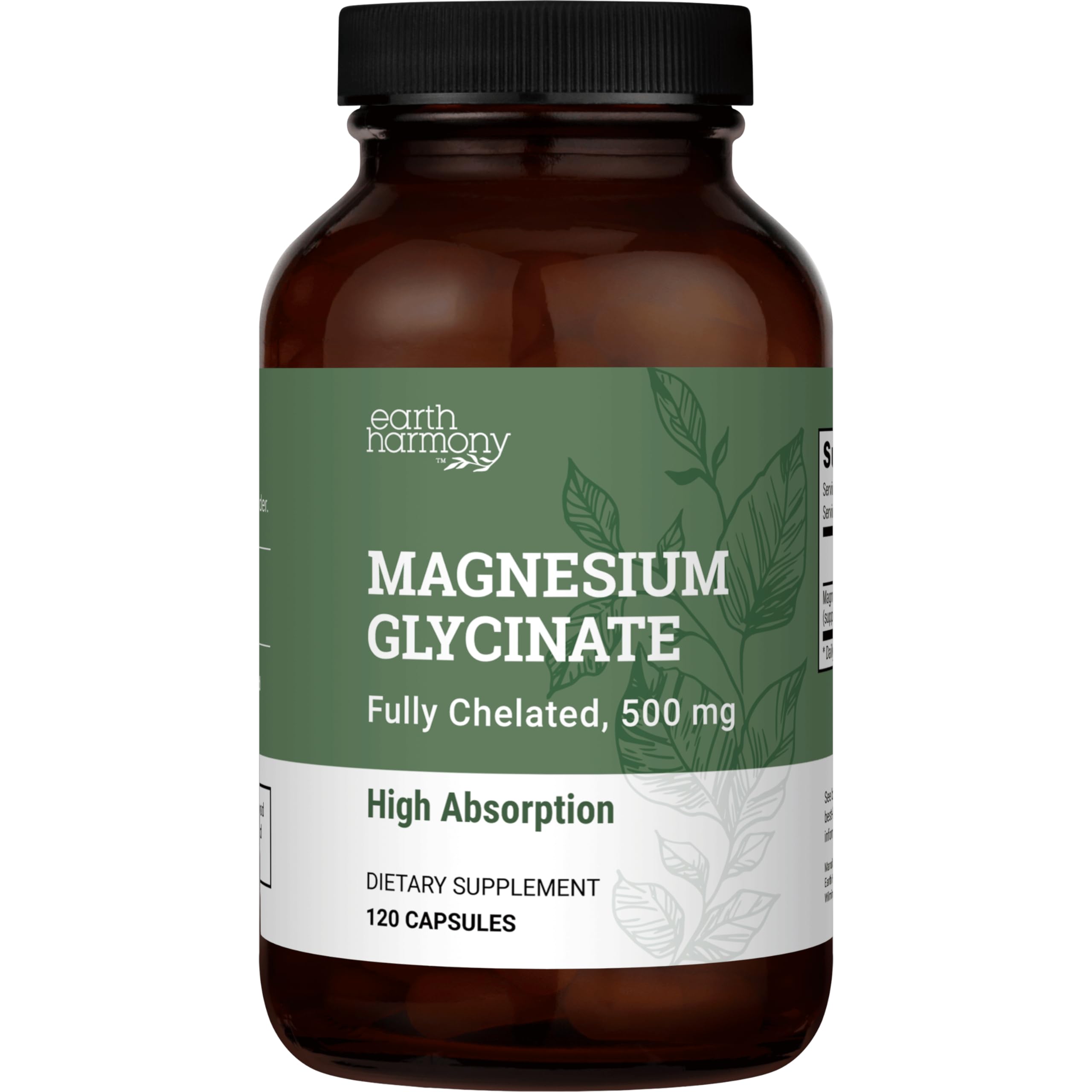 Suplemento De Glicinato De Magnesio Quelatado Earth Harmony 500 Mg - Venta Internacional.