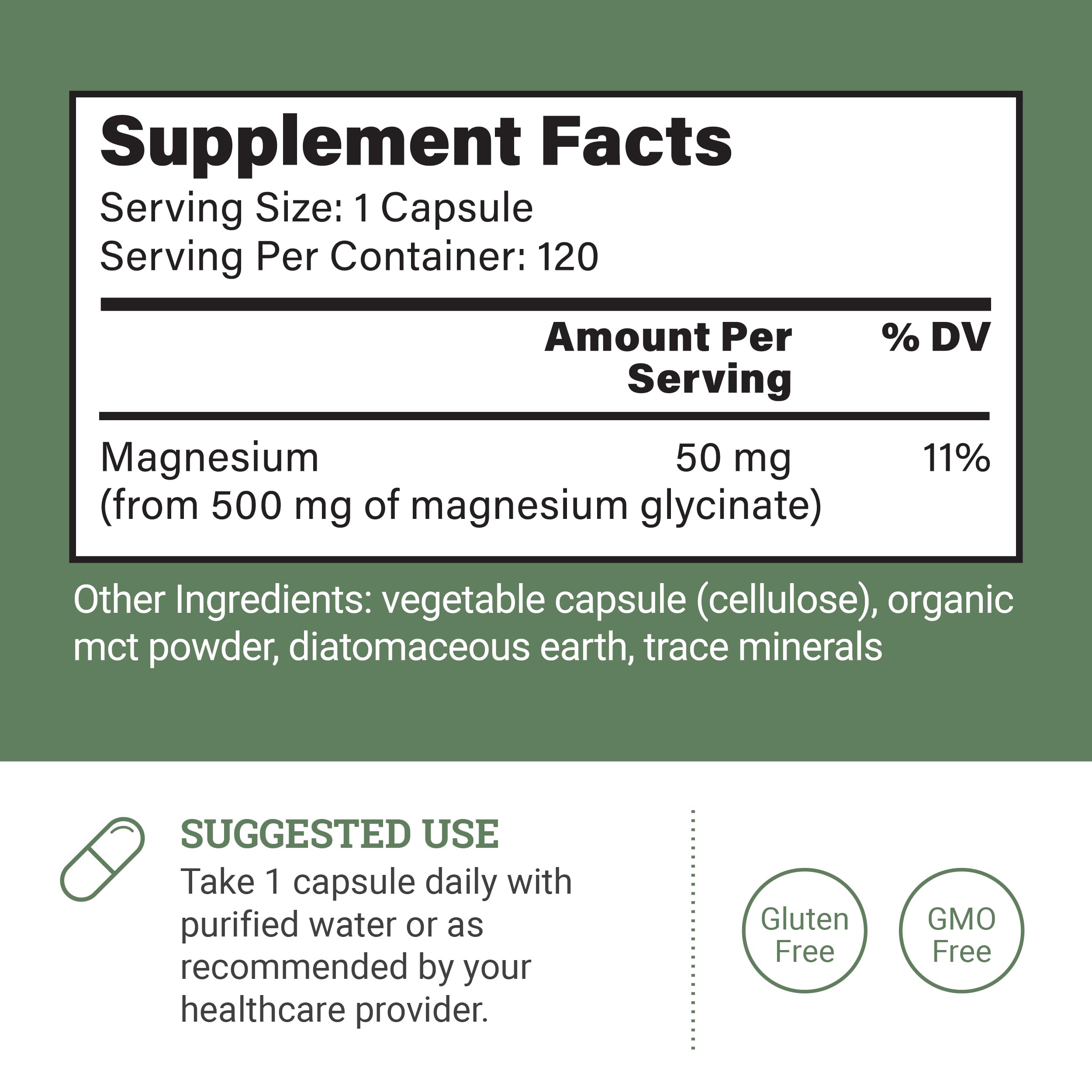 Foto 3 pulgar | Suplemento De Glicinato De Magnesio Quelatado Earth Harmony 500 Mg - Venta Internacional.