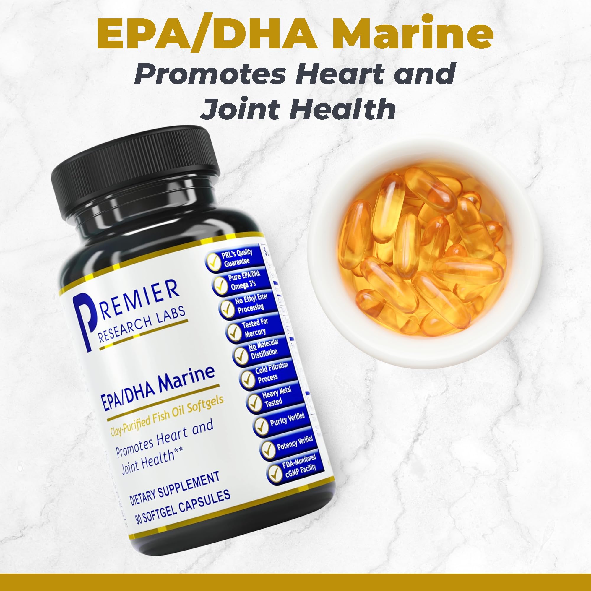 Foto 3 pulgar | Suplemento Premier Research Labs EPA DHA Marine 90 Cápsulas Blandas - Venta Internacional