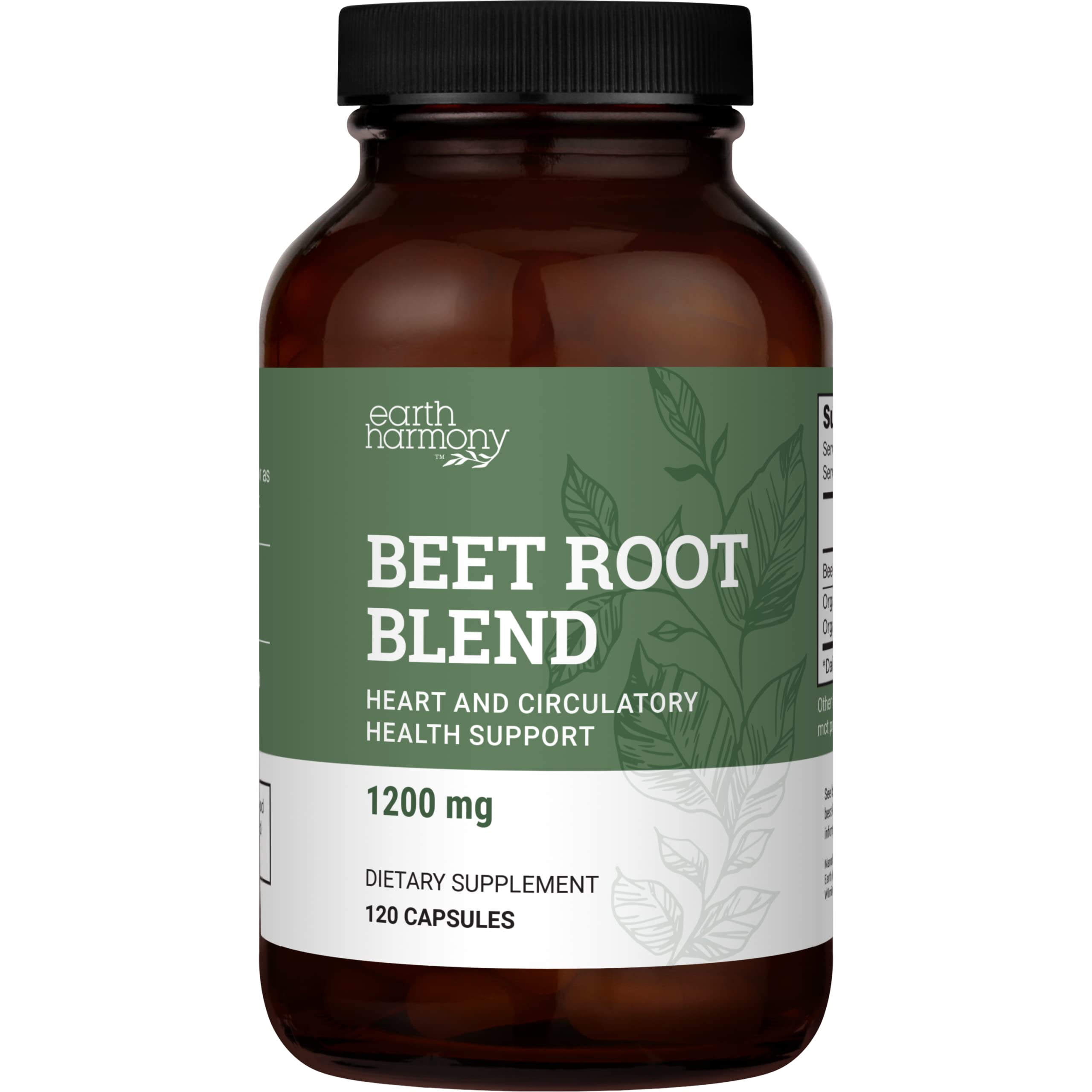 Foto 1 | Suplemento Earth Harmony Naturals, Raíz De Remolacha, 1200 Mg, 120 Cápsulas - Venta Internacional.