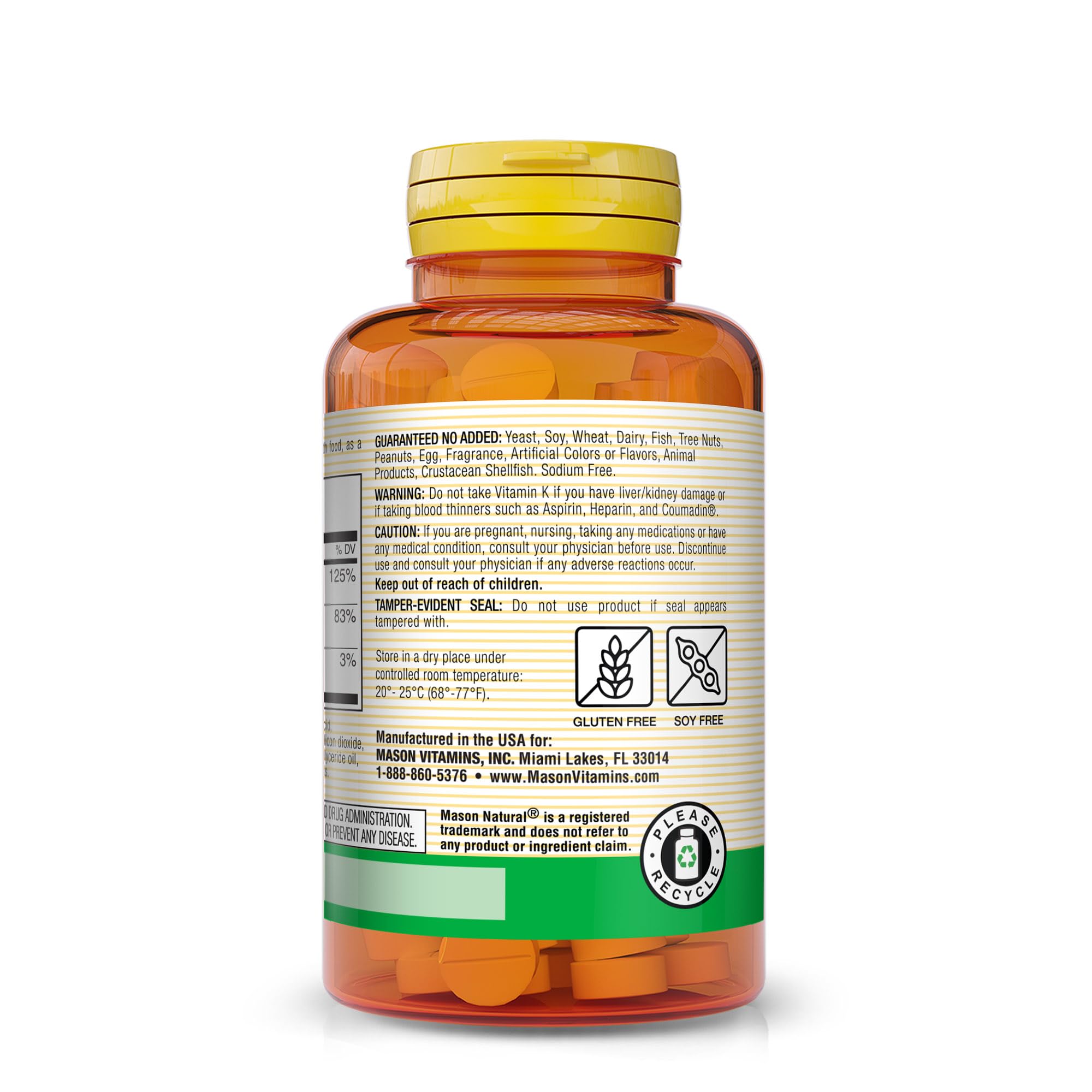 Foto 4 pulgar | Suplemento Mason Natural Vitamina K2 100 Mcg + D3 1000 Ui 100 Comprimidos (paquete De 3) - Venta Internacional.
