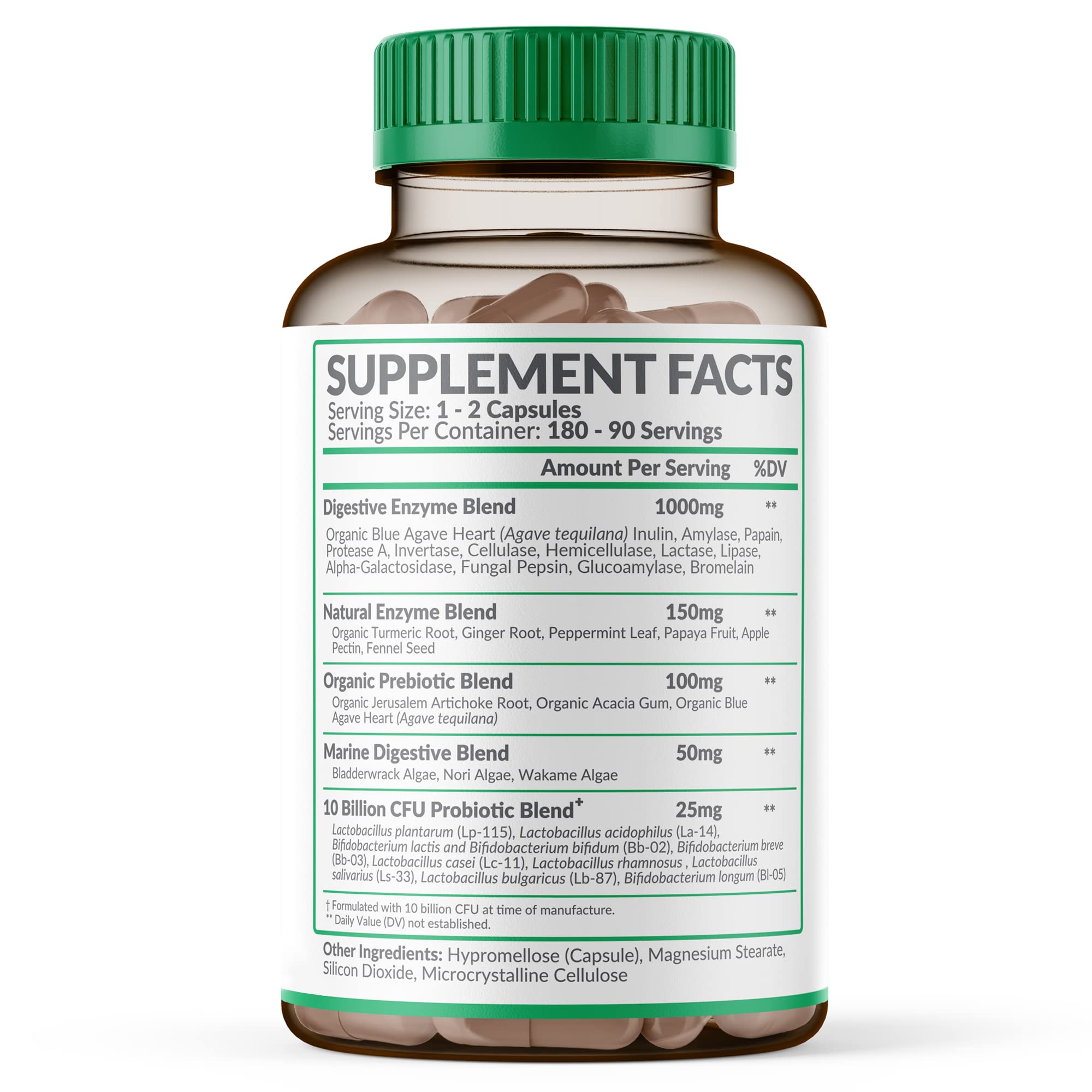 Foto 3 pulgar | Suplemento Wholesome Wellness Digestive Enzymes 1000 Mg 180 Cápsulas - Venta Internacional.