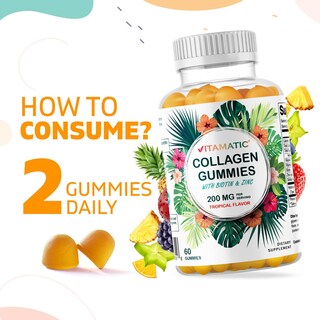 Foto 3 | Gomitas de Colágeno Hidrolizadas Vitamáticamente Con Vitamina C Zinc 200 Mg - Venta Internacional