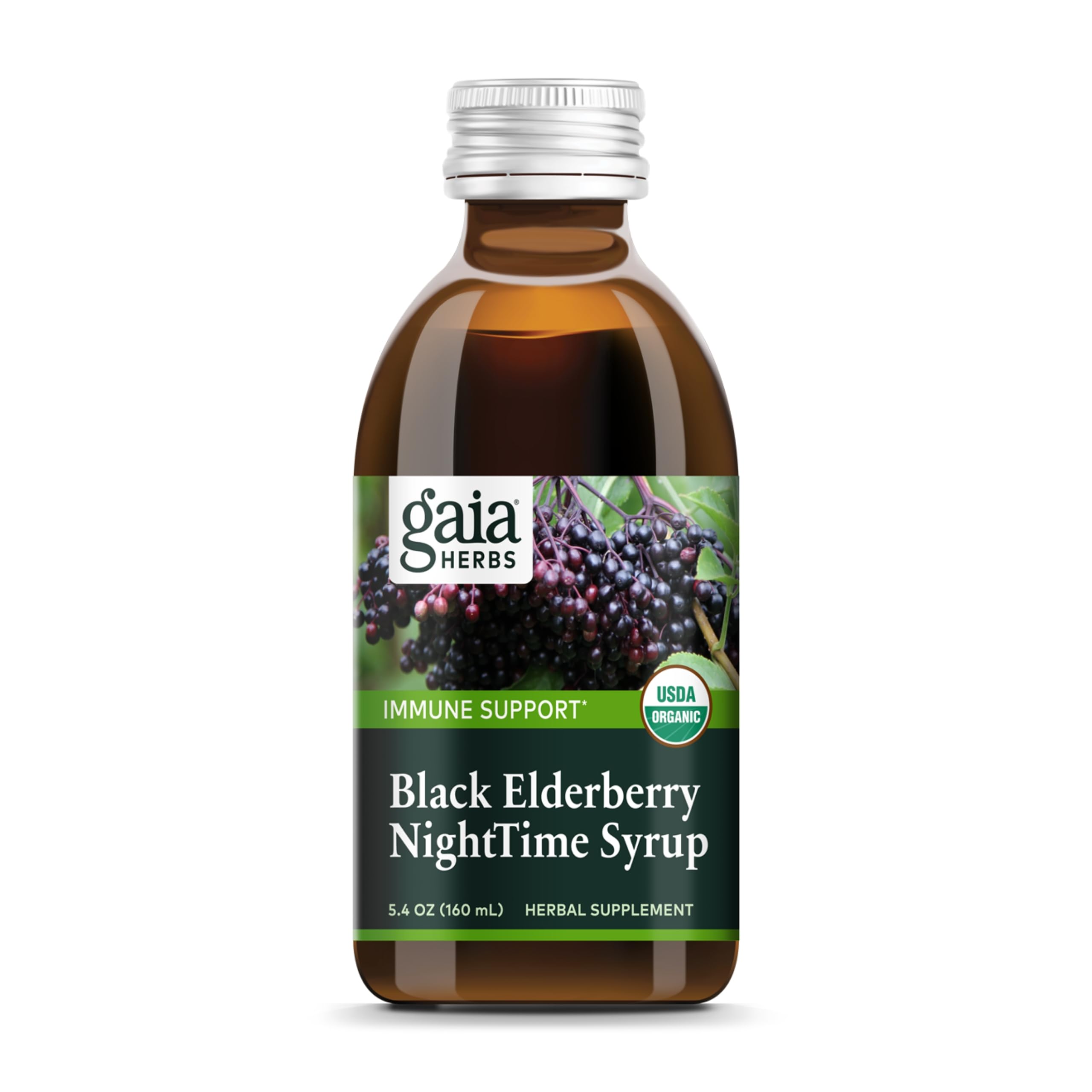 Foto 2 pulgar | Jarabe Nocturno de Saúco Negro Gaia Herbs 160 ml - Venta Internacional
