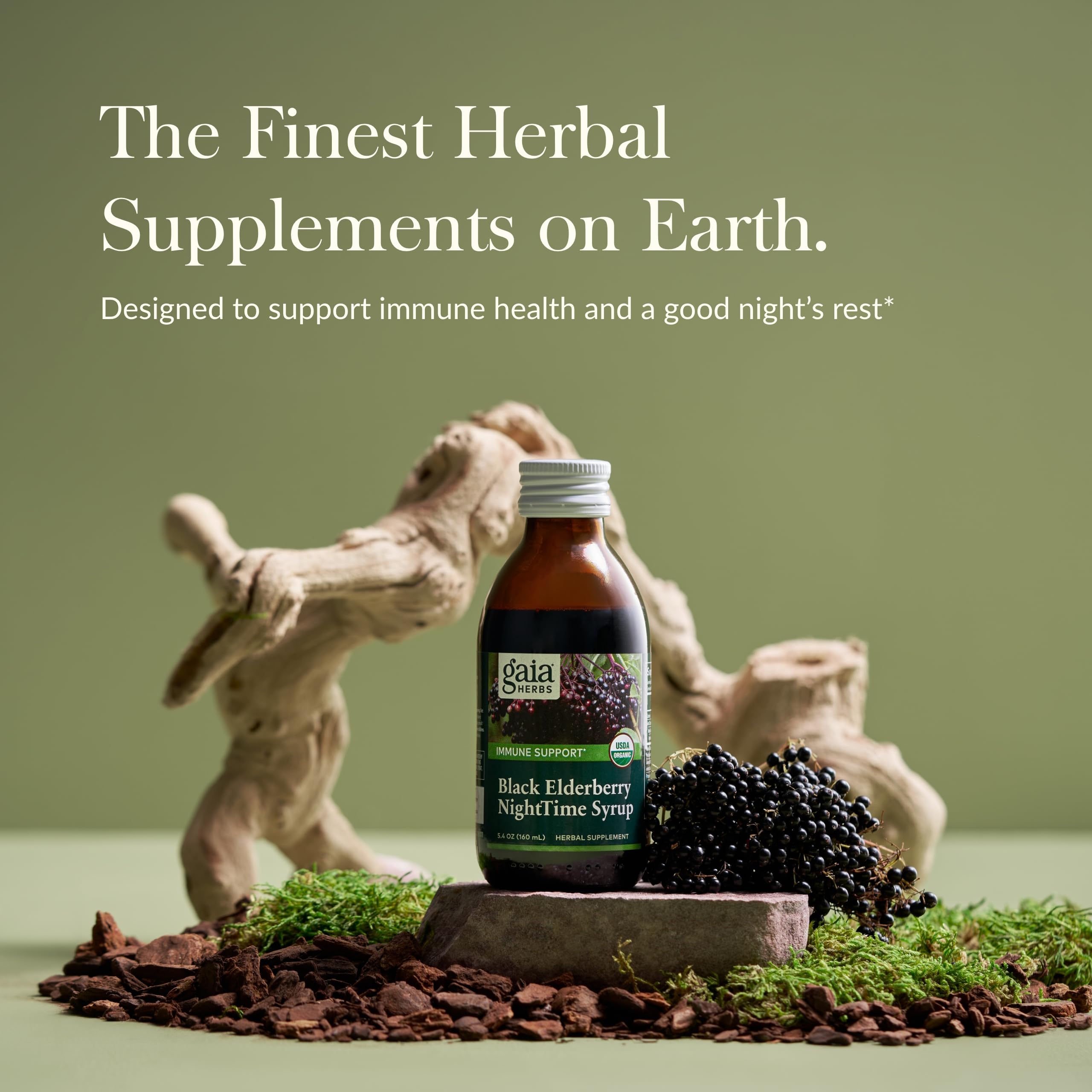 Foto 4 pulgar | Jarabe Nocturno de Saúco Negro Gaia Herbs 160 ml - Venta Internacional