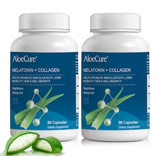 Foto 1 | Suplemento Aloecure Natural Melatonin + colágeno 30 Cápsulas 2 Frascos - Venta Internacional