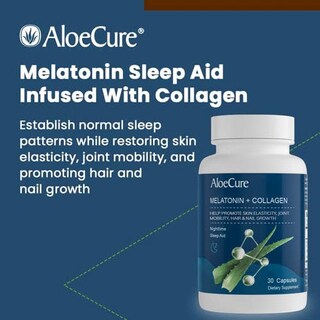 Foto 7 | Suplemento Aloecure Natural Melatonin + colágeno 30 Cápsulas 2 Frascos - Venta Internacional