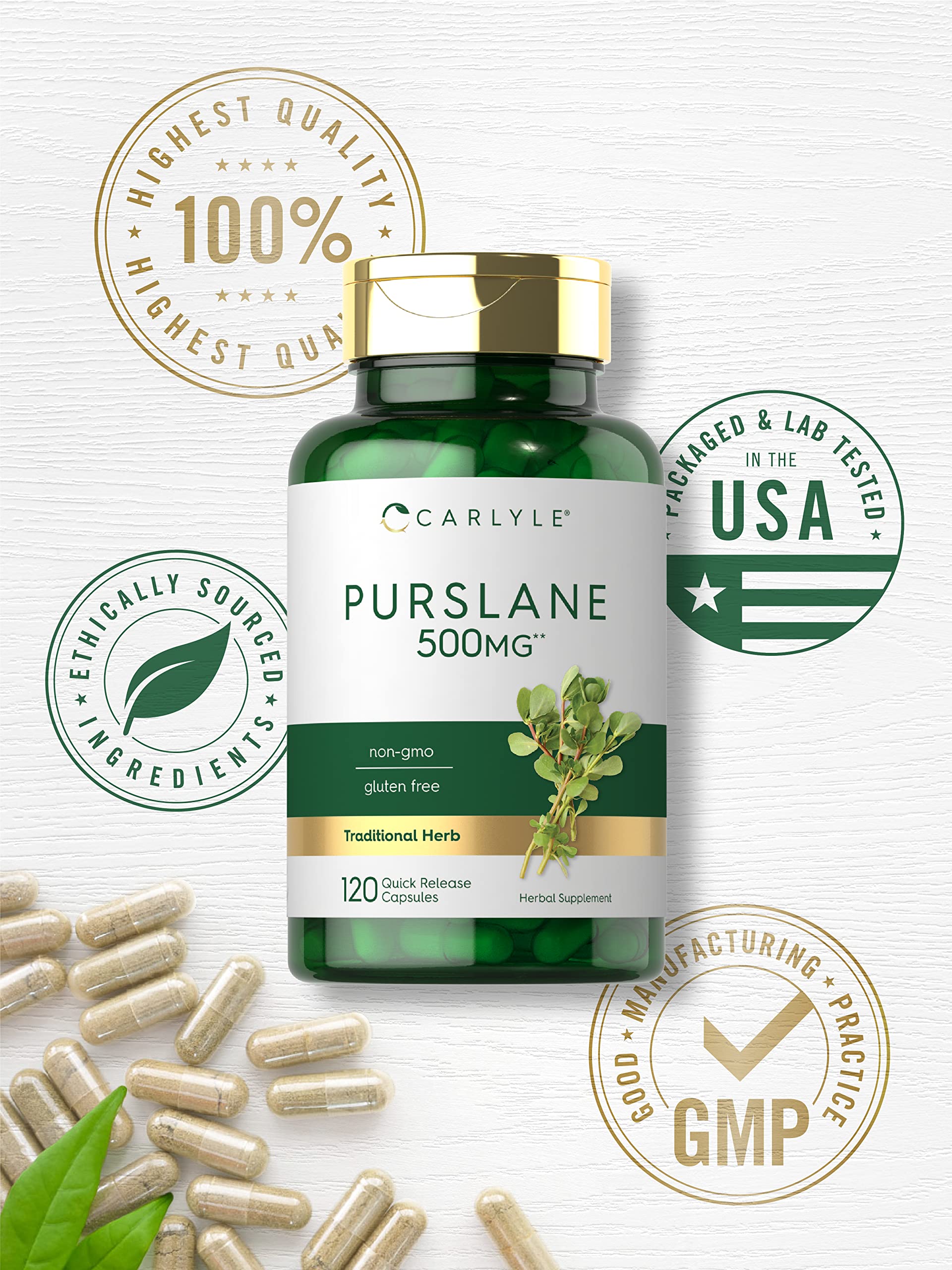 Foto 6 pulgar | Suplemento Carlyle Purslane Leaf 500 Mg 120 Cápsulas - Venta Internacional.