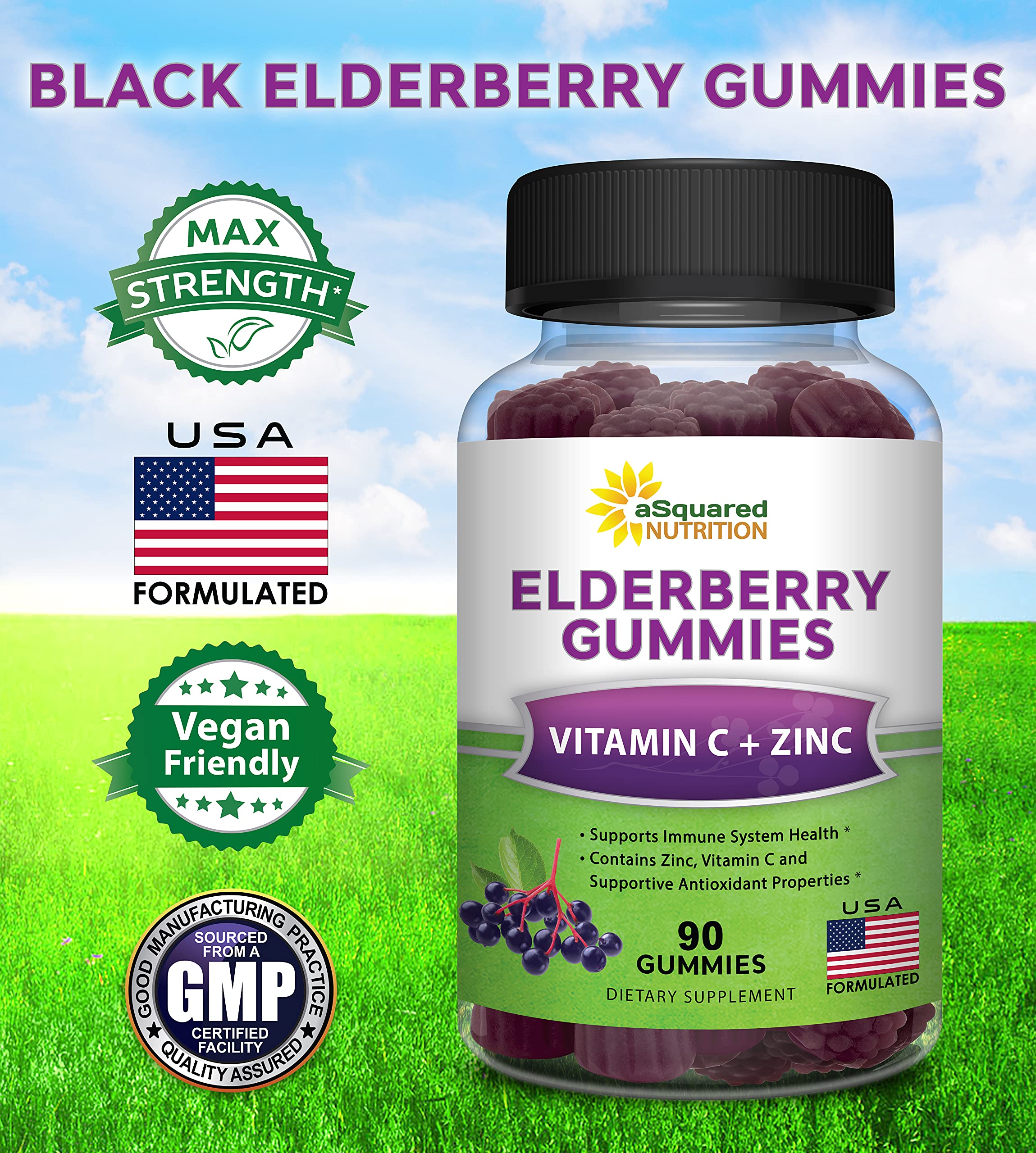 Foto 6 pulgar | Gomitas de Saúco Sambucus Supplement Asquare Nutrition 90 Unidades - Venta Internacional