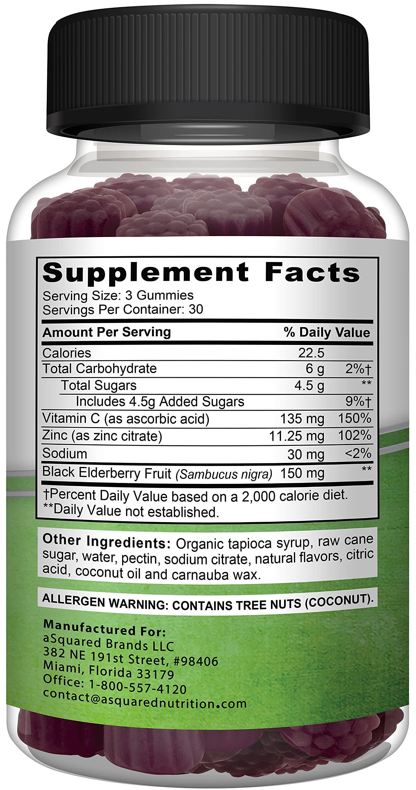Foto 7 pulgar | Gomitas de Saúco Sambucus Supplement Asquare Nutrition 90 Unidades - Venta Internacional