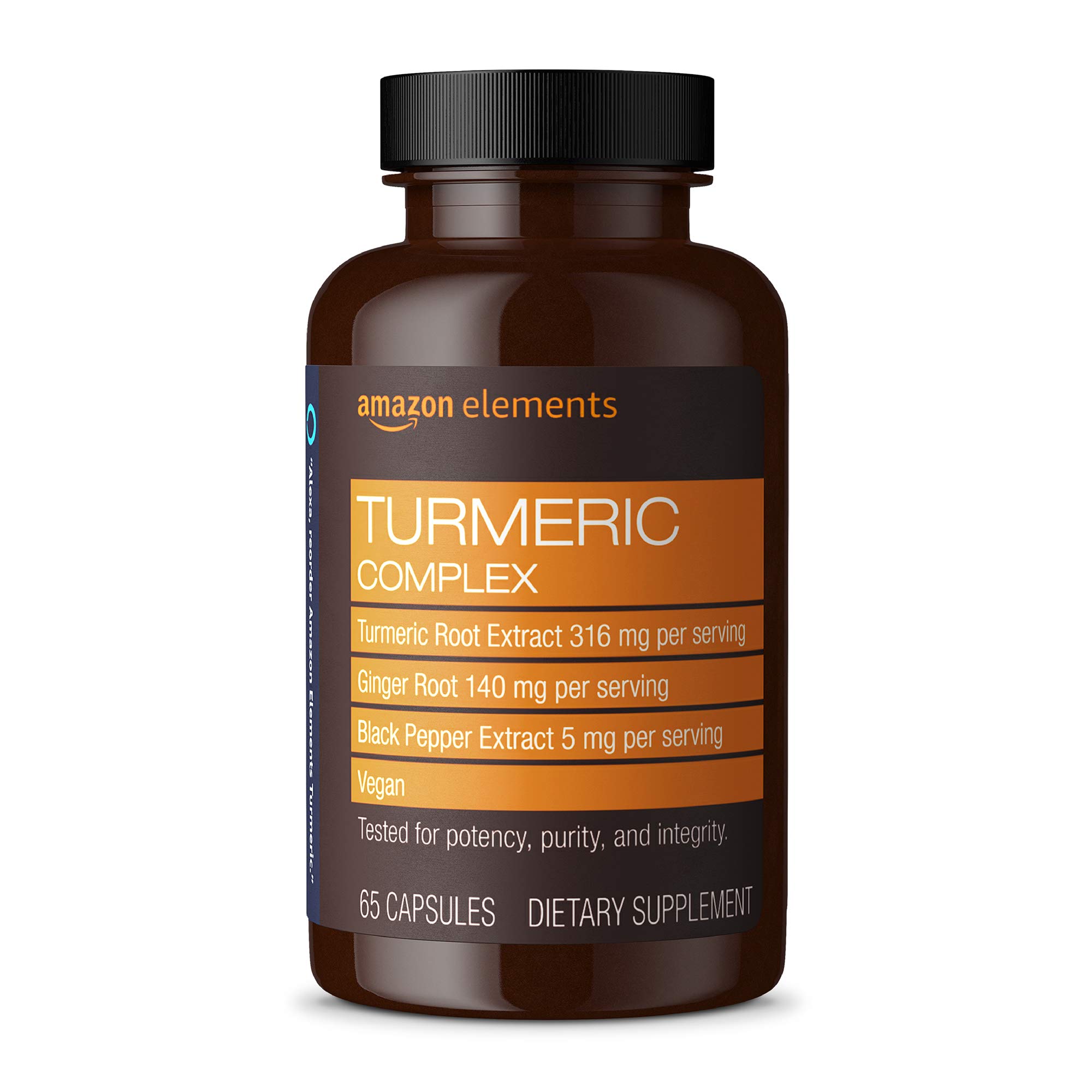 Foto 2 pulgar | Suplemento Amazon Elements Turmeric Complex 65 Cápsulas - Venta Internacional.