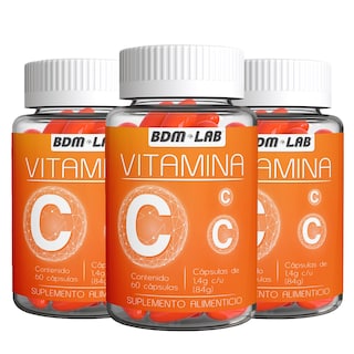 Foto 1 | Bdm Lab Vitamina C Suplemento Alimenticio 3x2 60 Cápsulas C/u Máxima Protección Inmunológica Y Energía Natural
