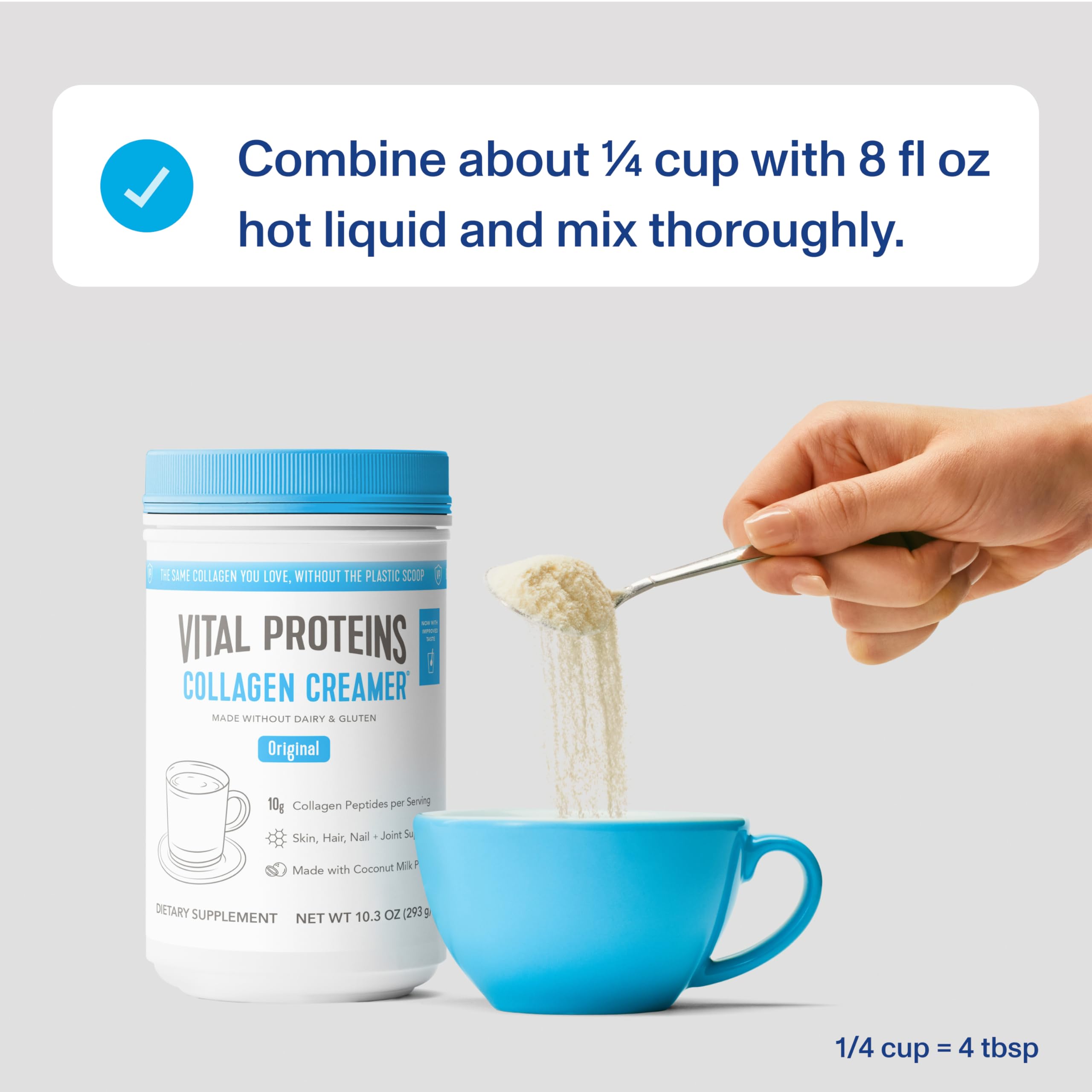 Foto 3 | Crema de Café con Colágeno Vital Proteins Original 293 ml - Venta Internacional