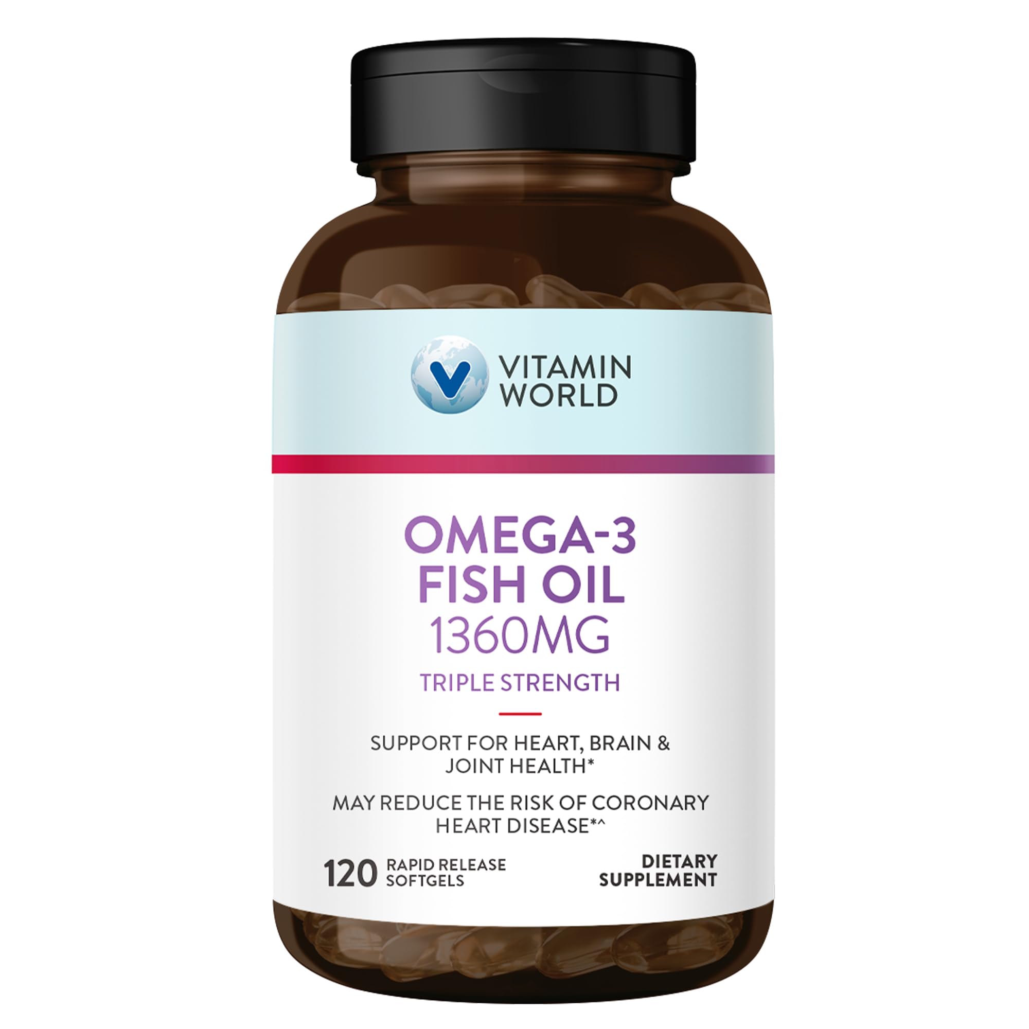 Foto 2 pulgar | Suplemento de Aceite de Pescado Omega 3 de Triple Potencia Vitamin World - Venta Internacional