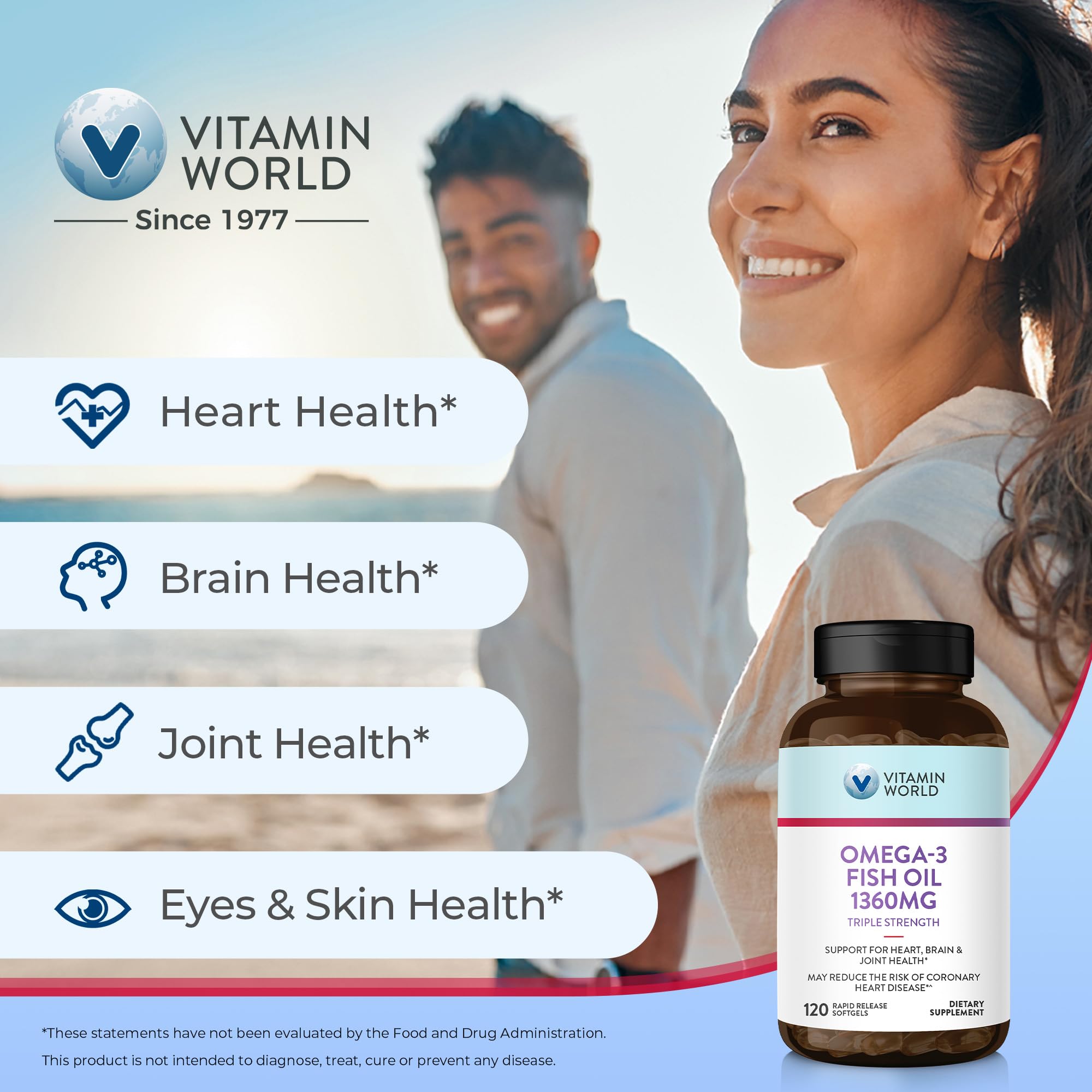 Foto 5 pulgar | Suplemento de Aceite de Pescado Omega 3 de Triple Potencia Vitamin World - Venta Internacional