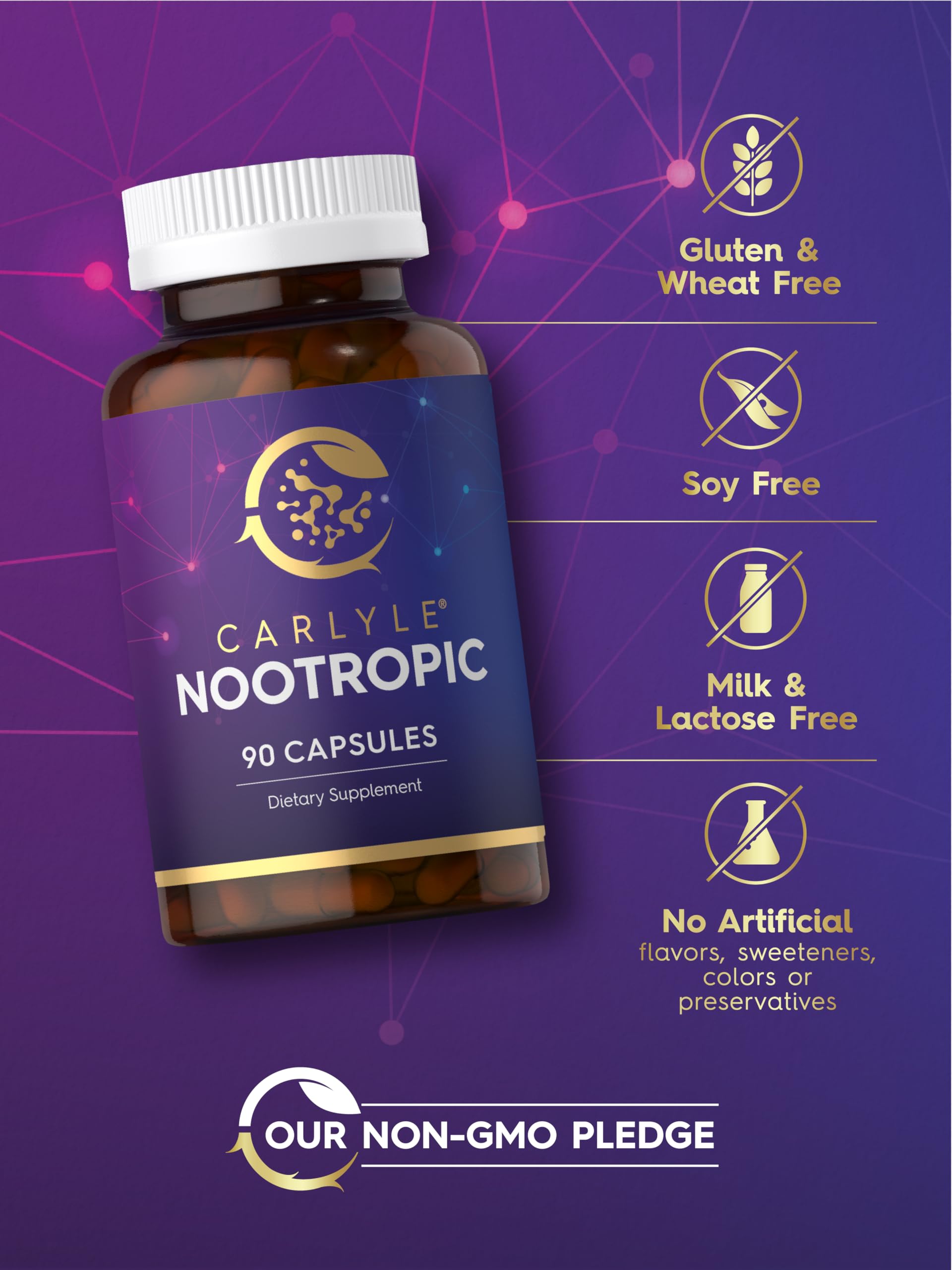 Foto 5 | Suplemento Carlyle Nootrópico 90 Cápsulas Con Vitamina B12, Guaraná Y Más - Venta Internacional.