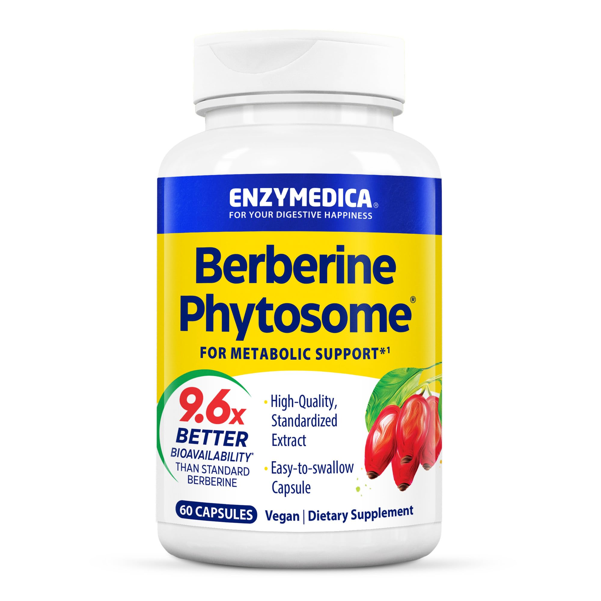 Foto 2 pulgar | Suplemento Enzymedica Berberine Phytosome 60 Cápsulas - Venta Internacional.