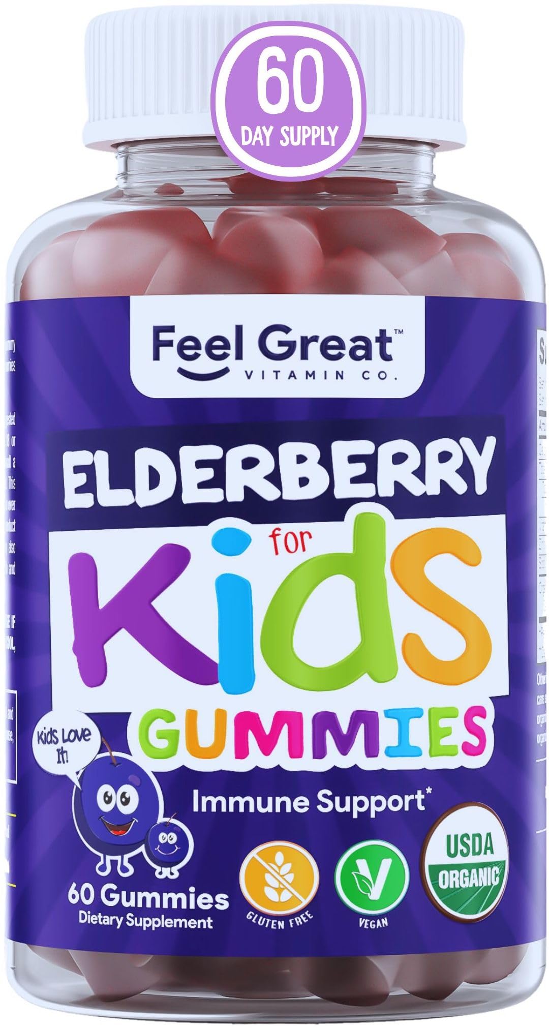Foto 2 pulgar | Gomitas de Saúco con Vitamina C Kids 60 Gomitas - Venta Internacional