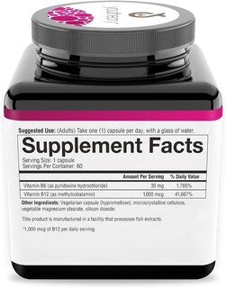 Foto 3 | Suplemento Youtheory De Vitamina B12 B6 Daily Energy, 60 Cápsulas - Venta Internacional.