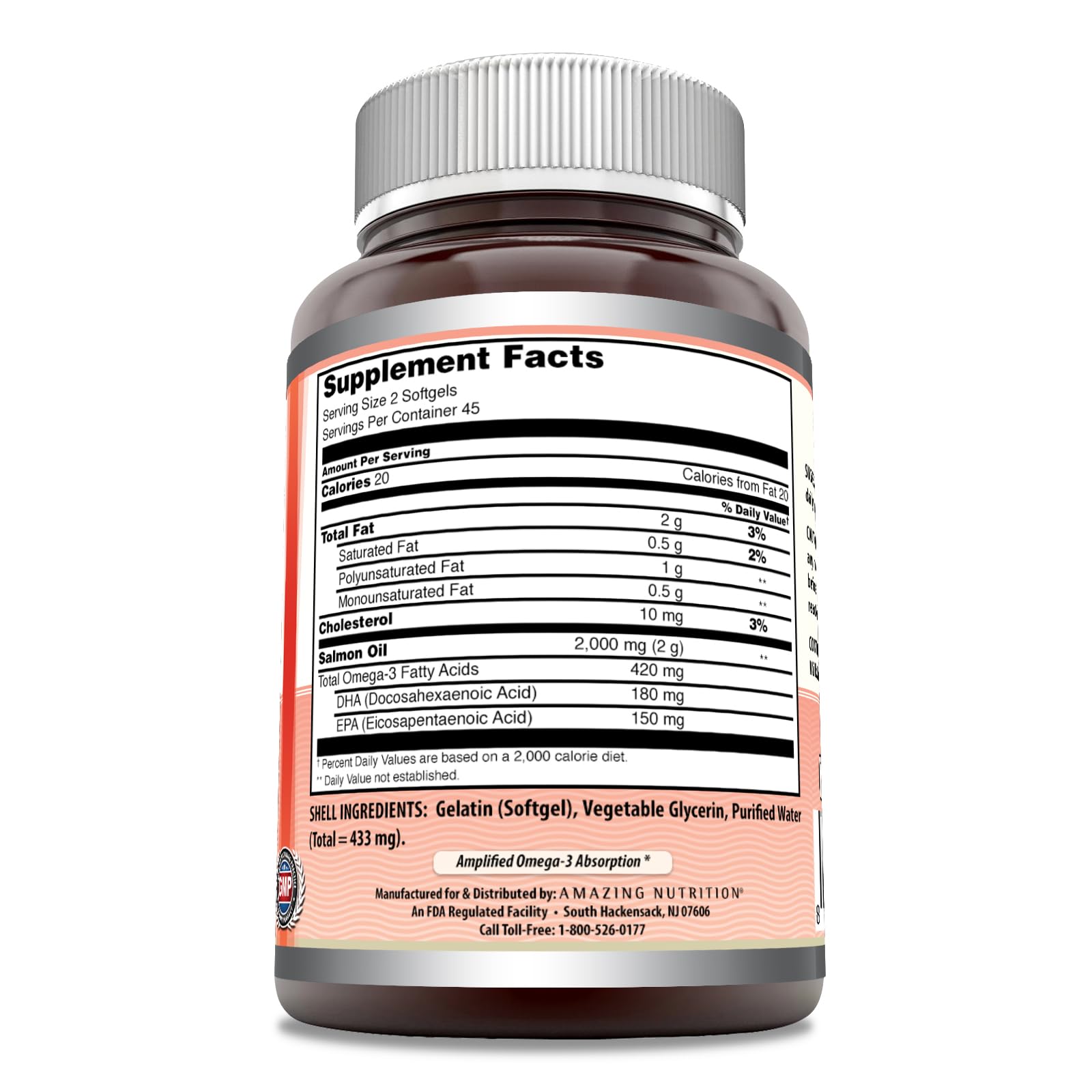 Foto 4 pulgar | Suplemento Amazing Omega Wild Alaskan Salmon Oil 2000 mg 90 Softgels - Venta Internacional