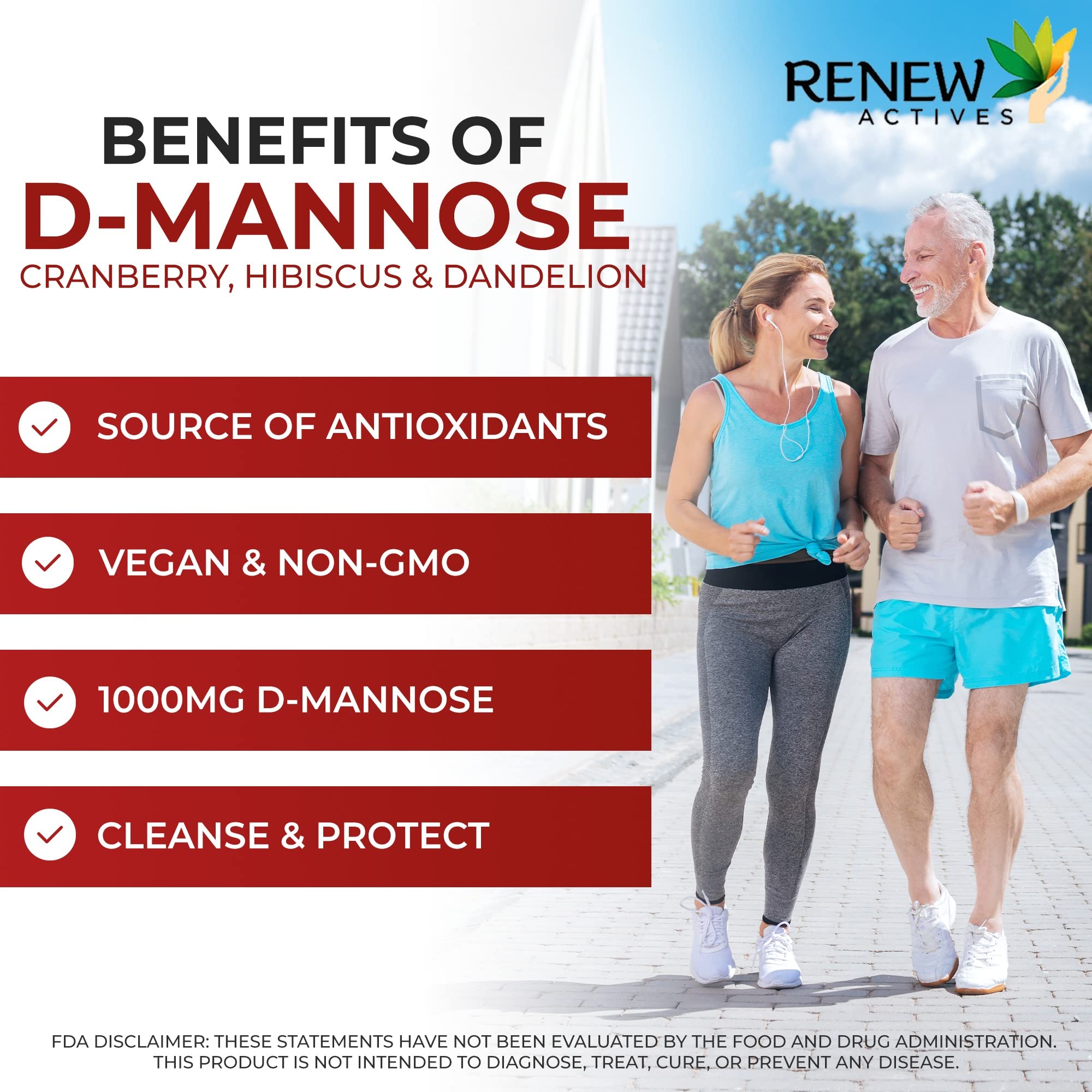 Foto 2 | Cápsulas Supplement Renew Actives De D-manosa Y Arándano Rojo De 1000 Mg - Venta Internacional.