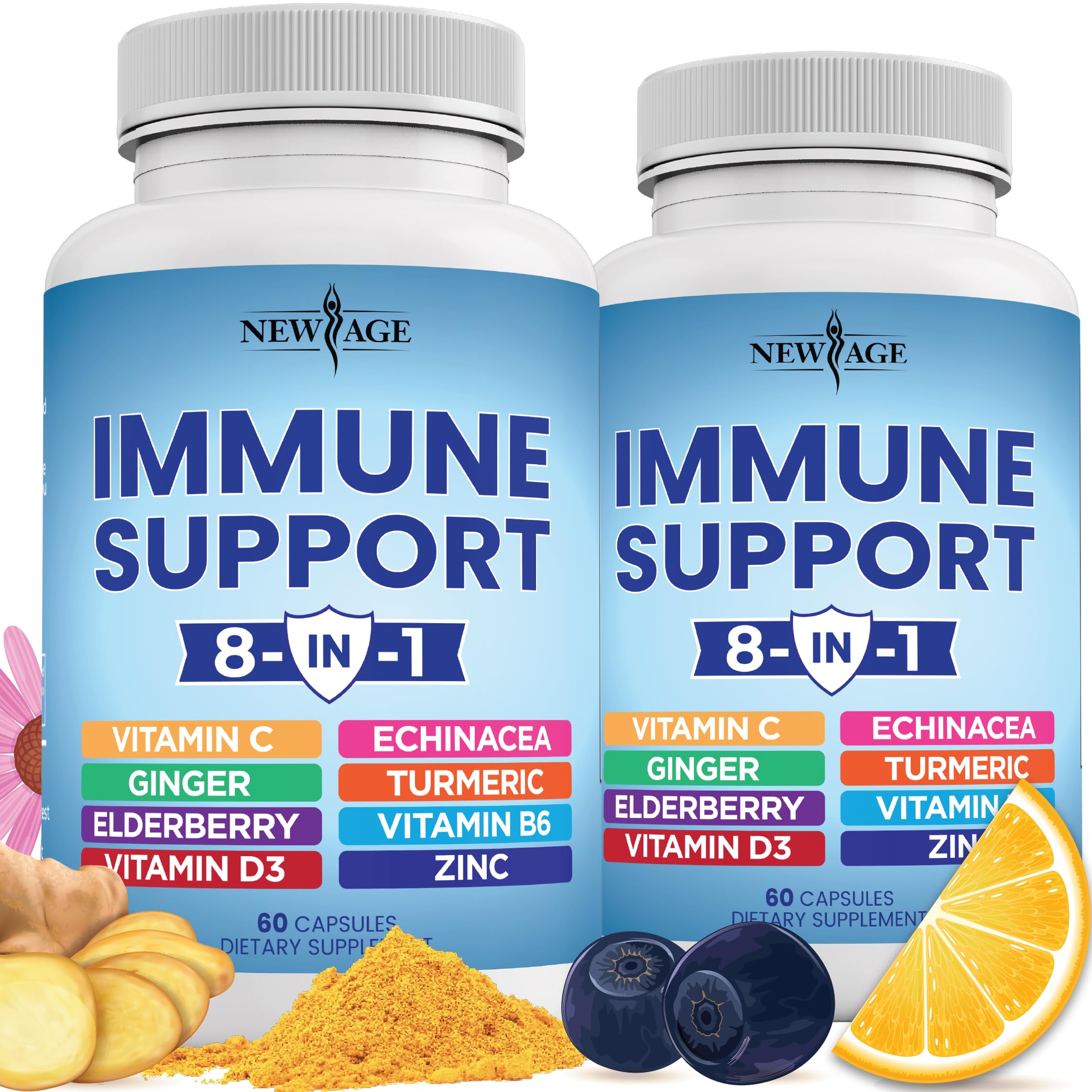 Foto 2 pulgar | Suplemento New Age 8 En 1 Immune Support 120 Cápsulas X 2 - Venta Internacional.