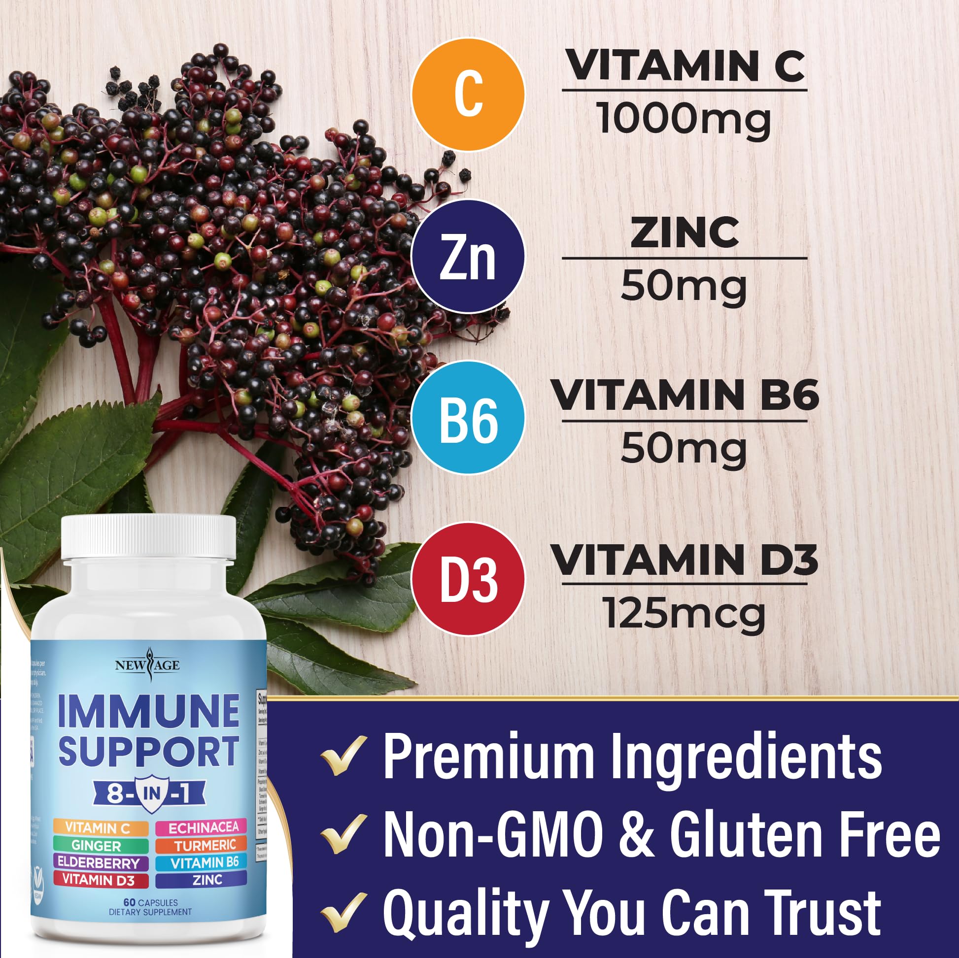 Foto 6 pulgar | Suplemento New Age 8 En 1 Immune Support 120 Cápsulas X 2 - Venta Internacional.