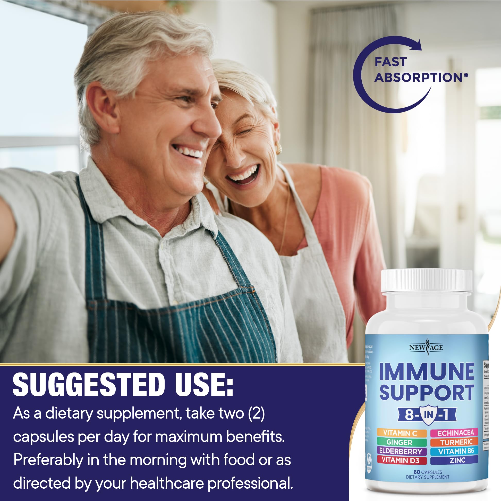 Foto 6 | Suplemento New Age 8 En 1 Immune Support 120 Cápsulas X 2 - Venta Internacional.