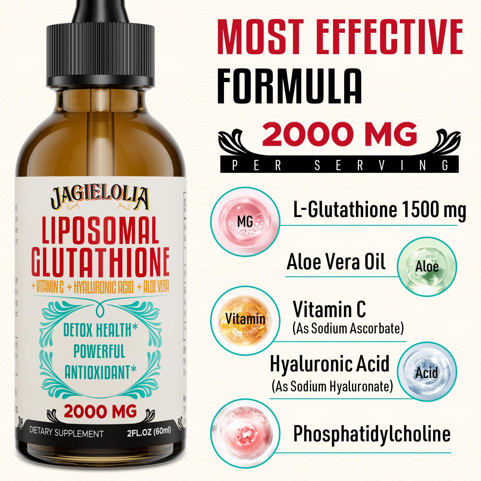 Foto 7 pulgar | Suplemento De Glutatión Liposomal Jagielolia 2000 Mg 60 Ml - Venta Internacional.