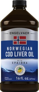 Foto 1 | Suplemento Líquido de Aceite de Hígado de Bacalao Piping Rock 473 ml con Epa y Dha - Venta Internacional
