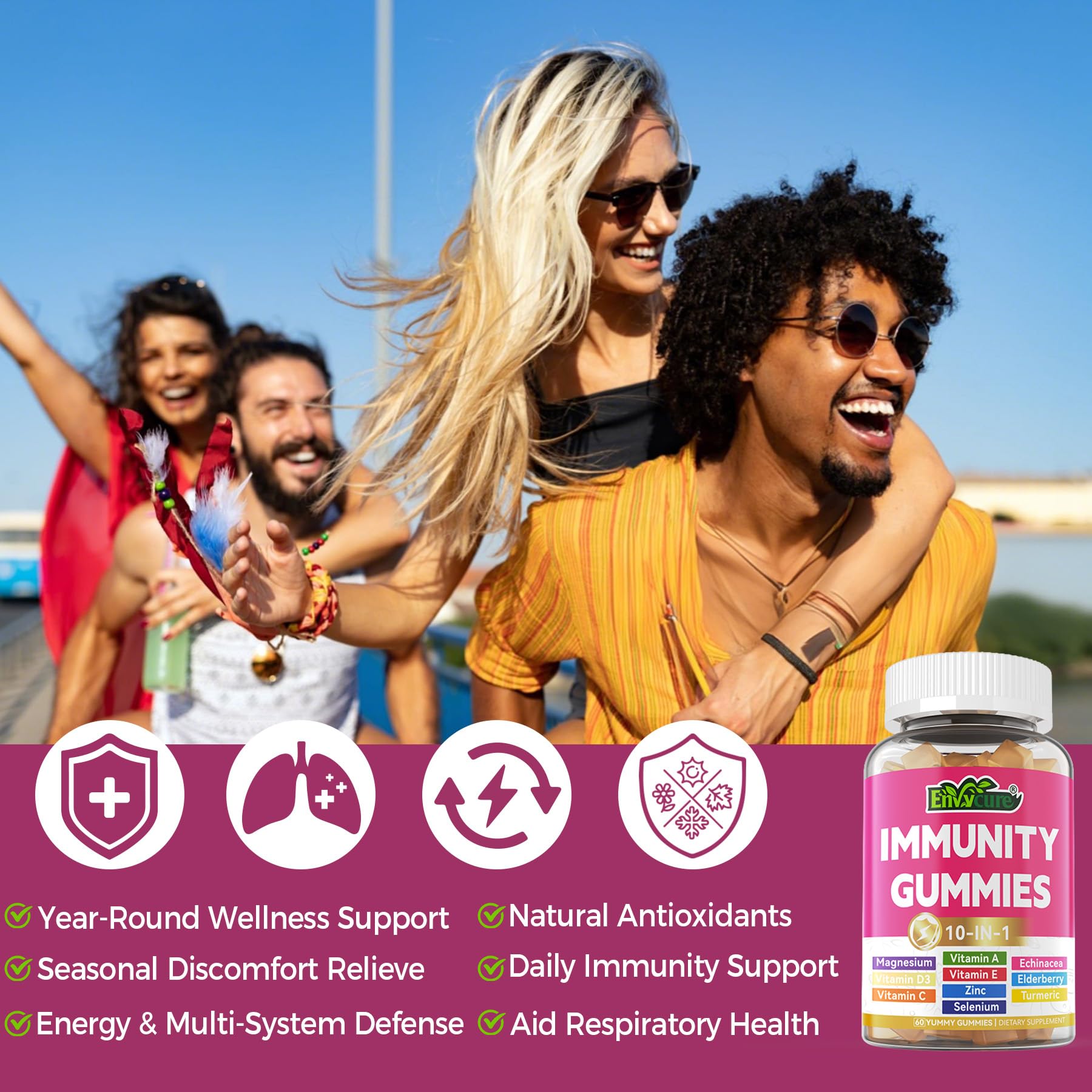 Foto 7 pulgar | Gomitas Multivitamínicas Envycure Daily Immunity Booster  2 Piezas- Venta Internacional
